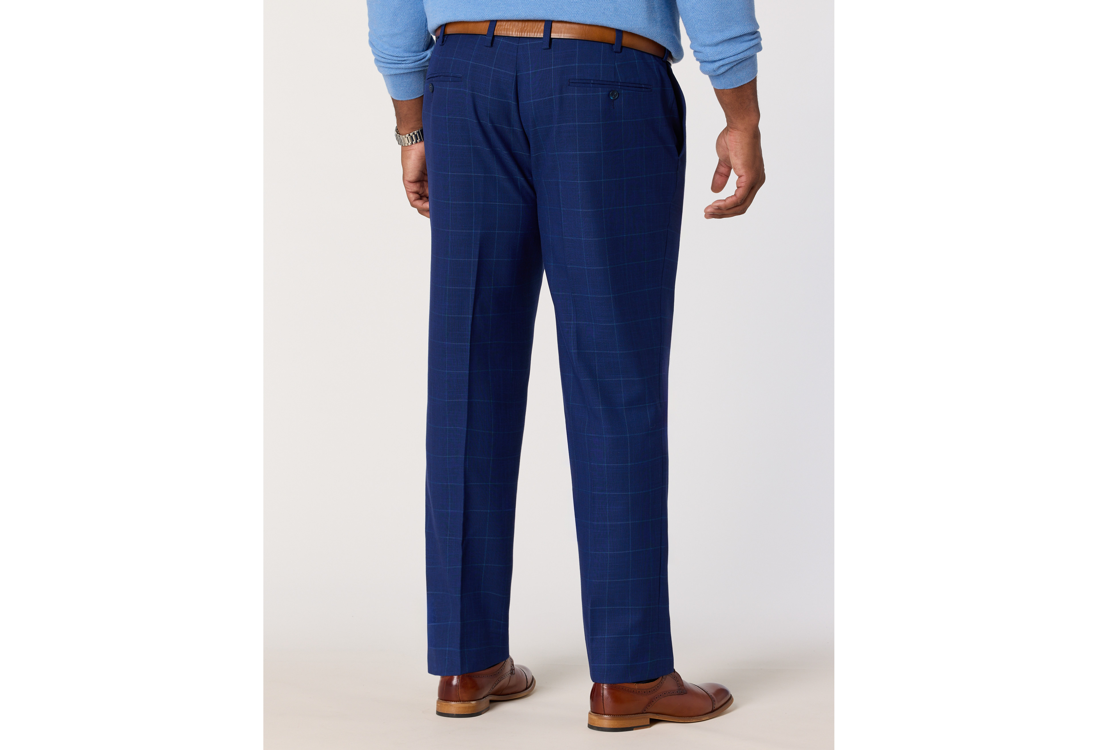 Waist-Relaxer Windowpane Dress Pants