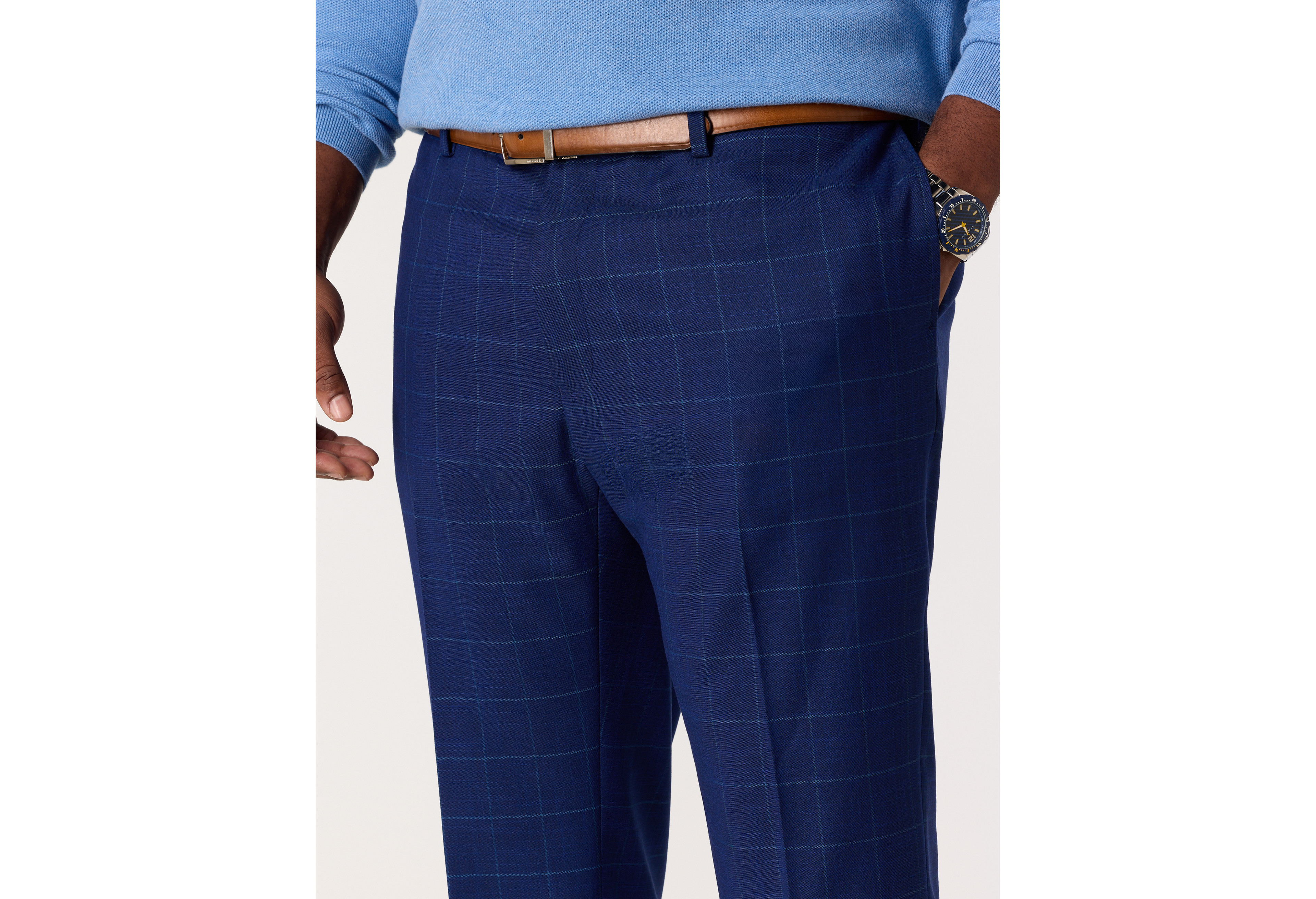 Waist-Relaxer Windowpane Dress Pants