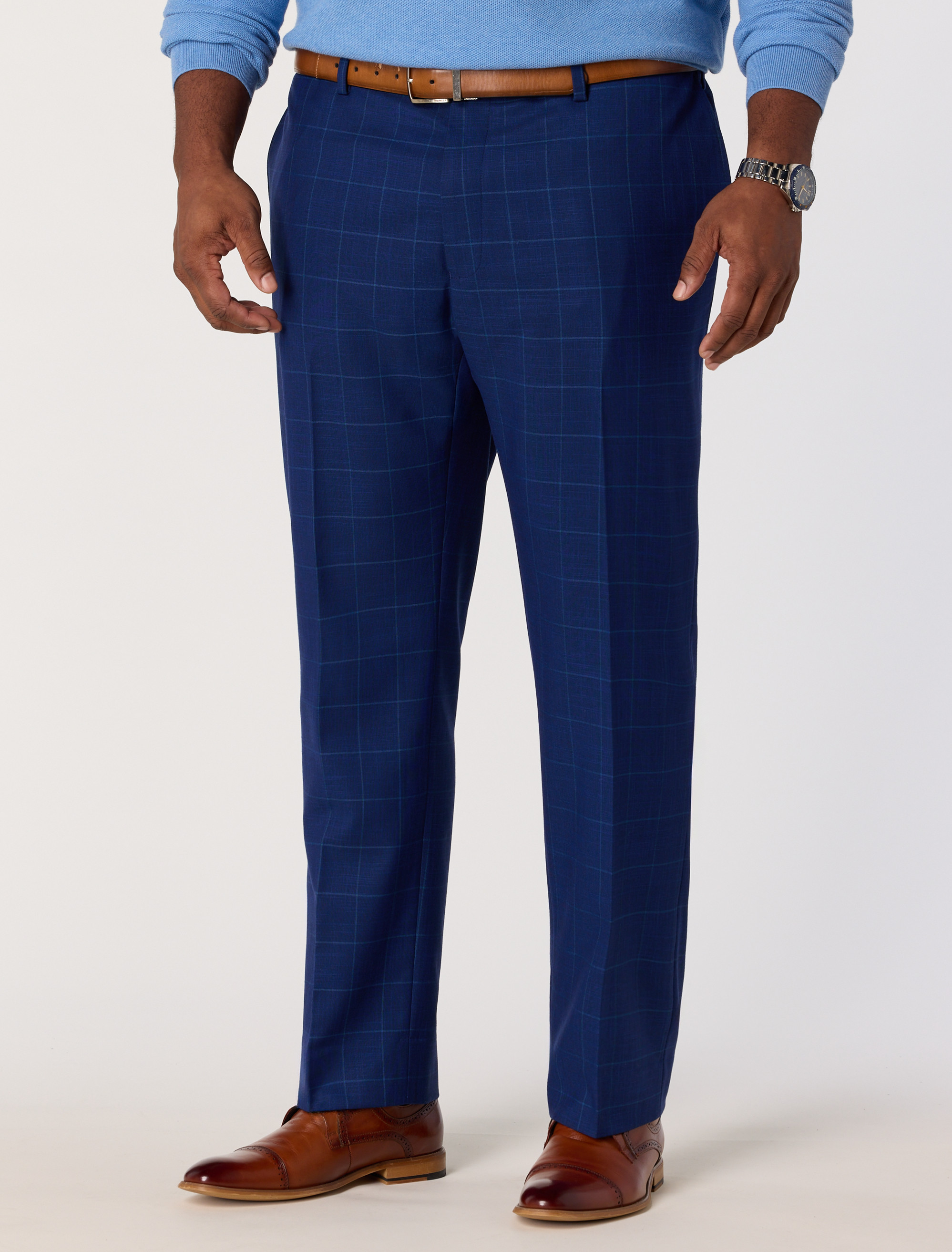 Waist-Relaxer Windowpane Dress Pants