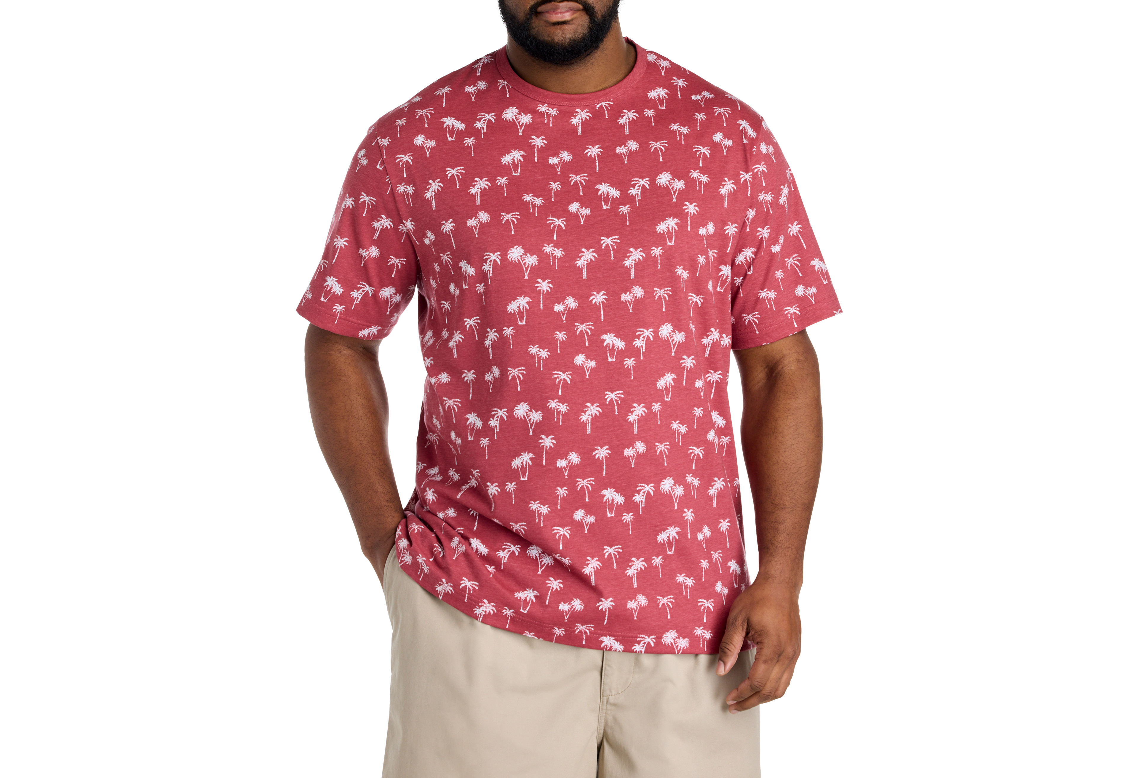Moisture-Wicking Palm Print T-Shirt