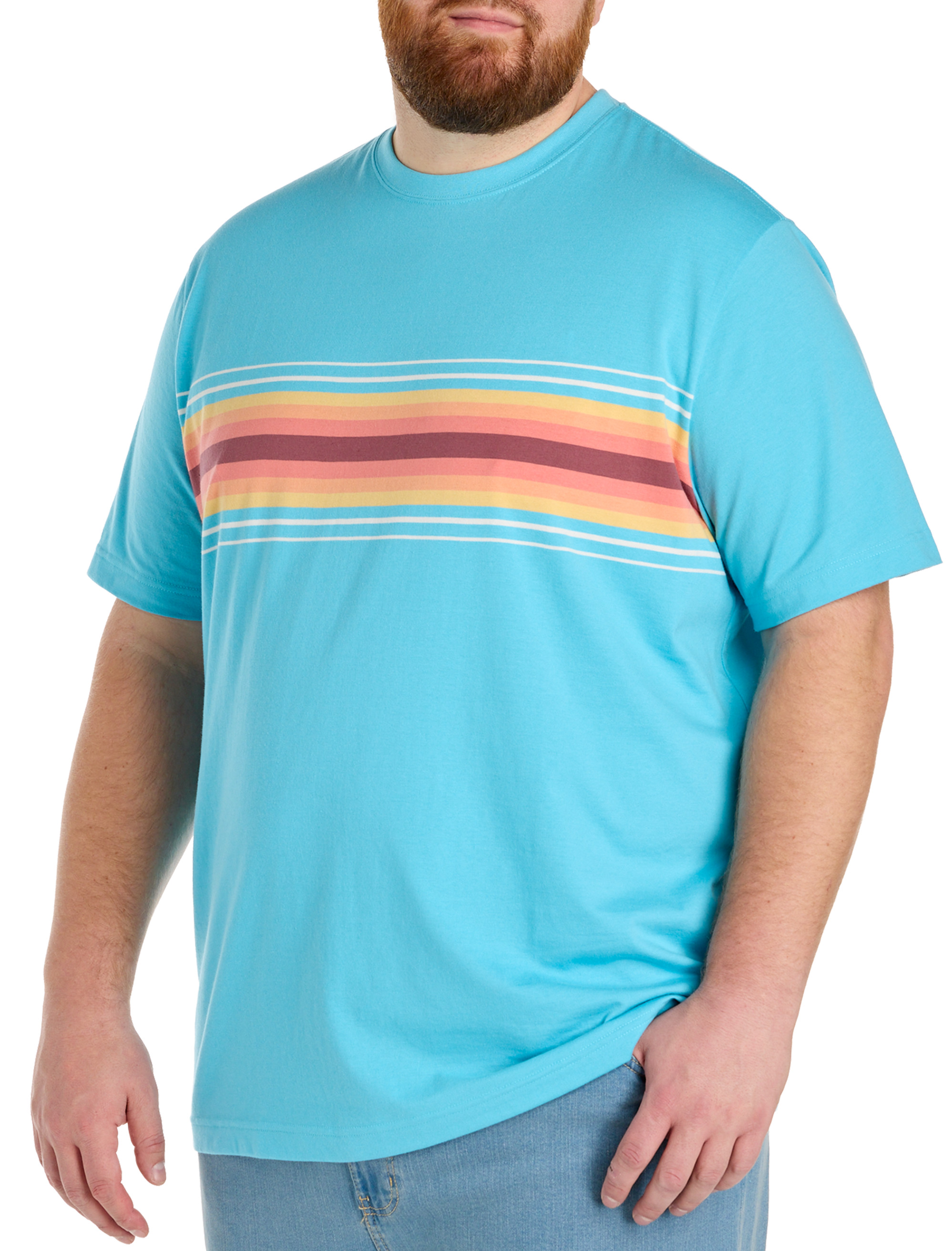 Moisture-Wicking Ombré Striped T-Shirt