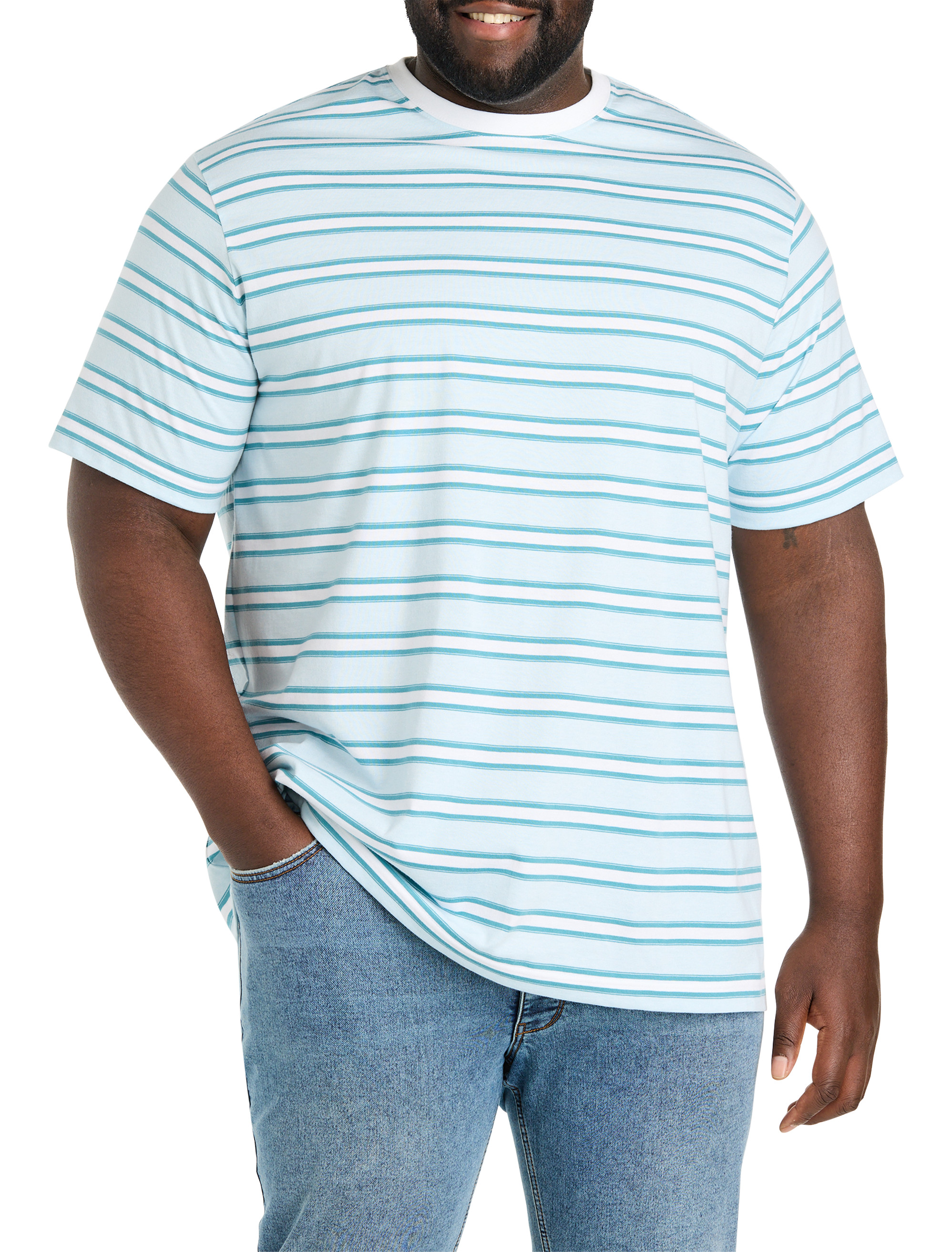 Moisture-Wicking Striped T-Shirt