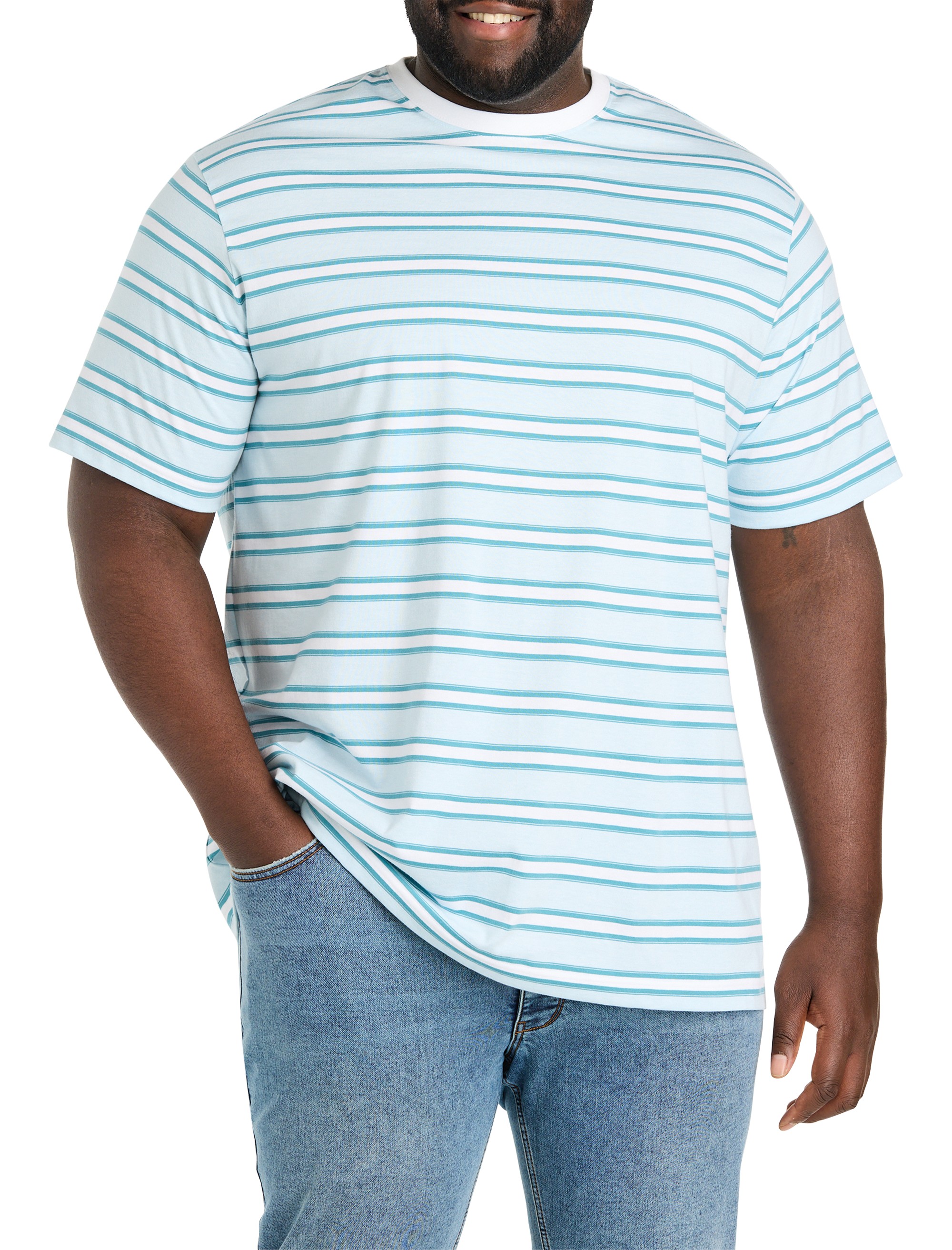 Moisture-Wicking Striped T-Shirt