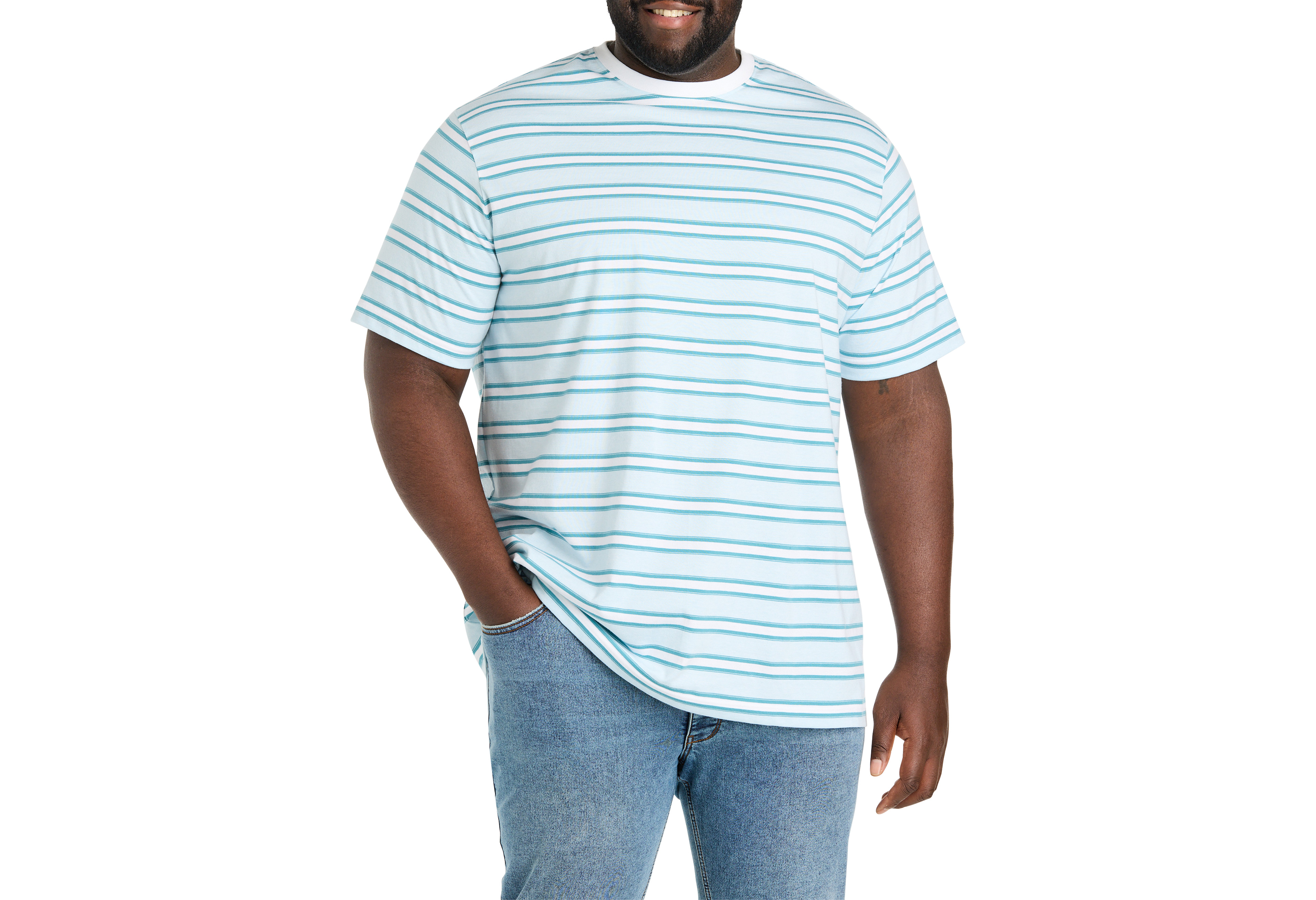 Moisture-Wicking Striped T-Shirt