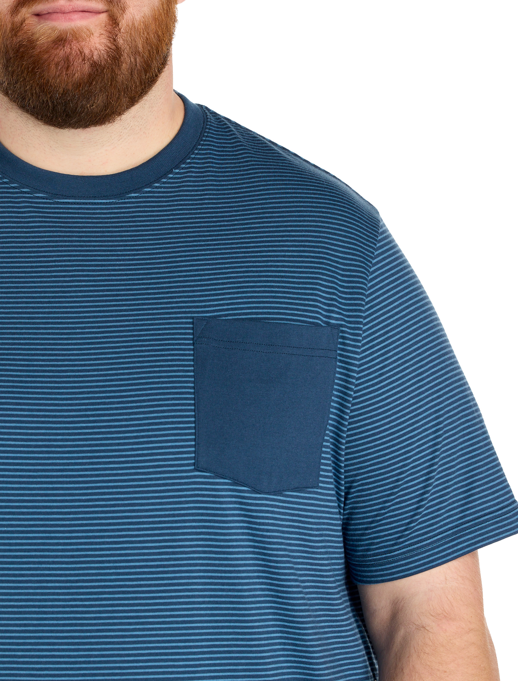 Moisture-Wicking Microstripe Pocket T-Shirt