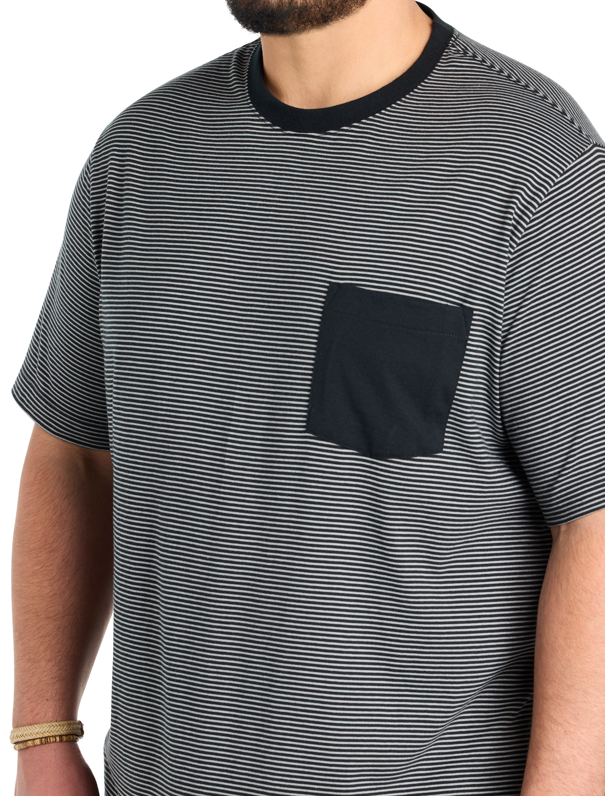 Moisture-Wicking Microstripe Pocket T-Shirt