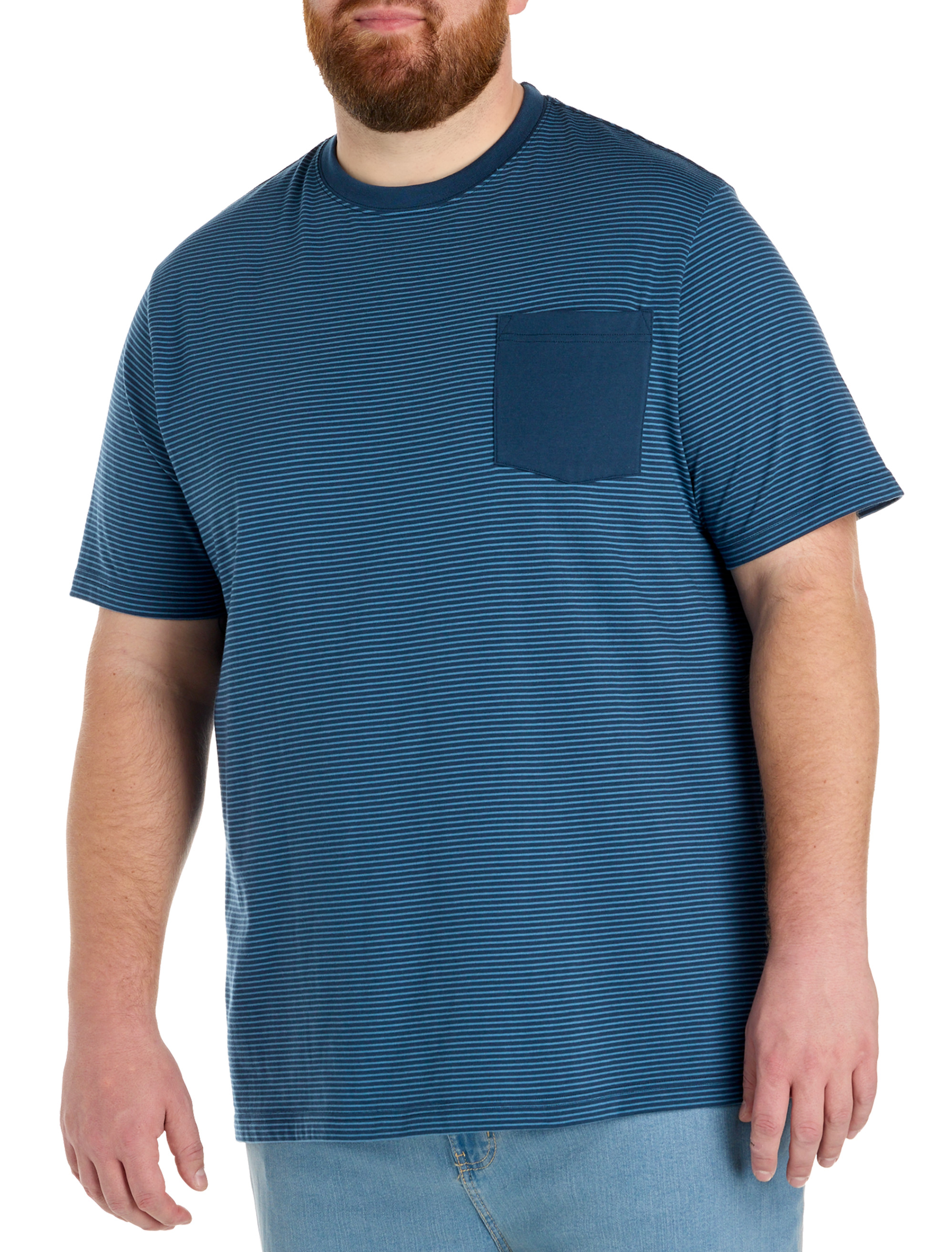 Moisture-Wicking Microstripe Pocket T-Shirt