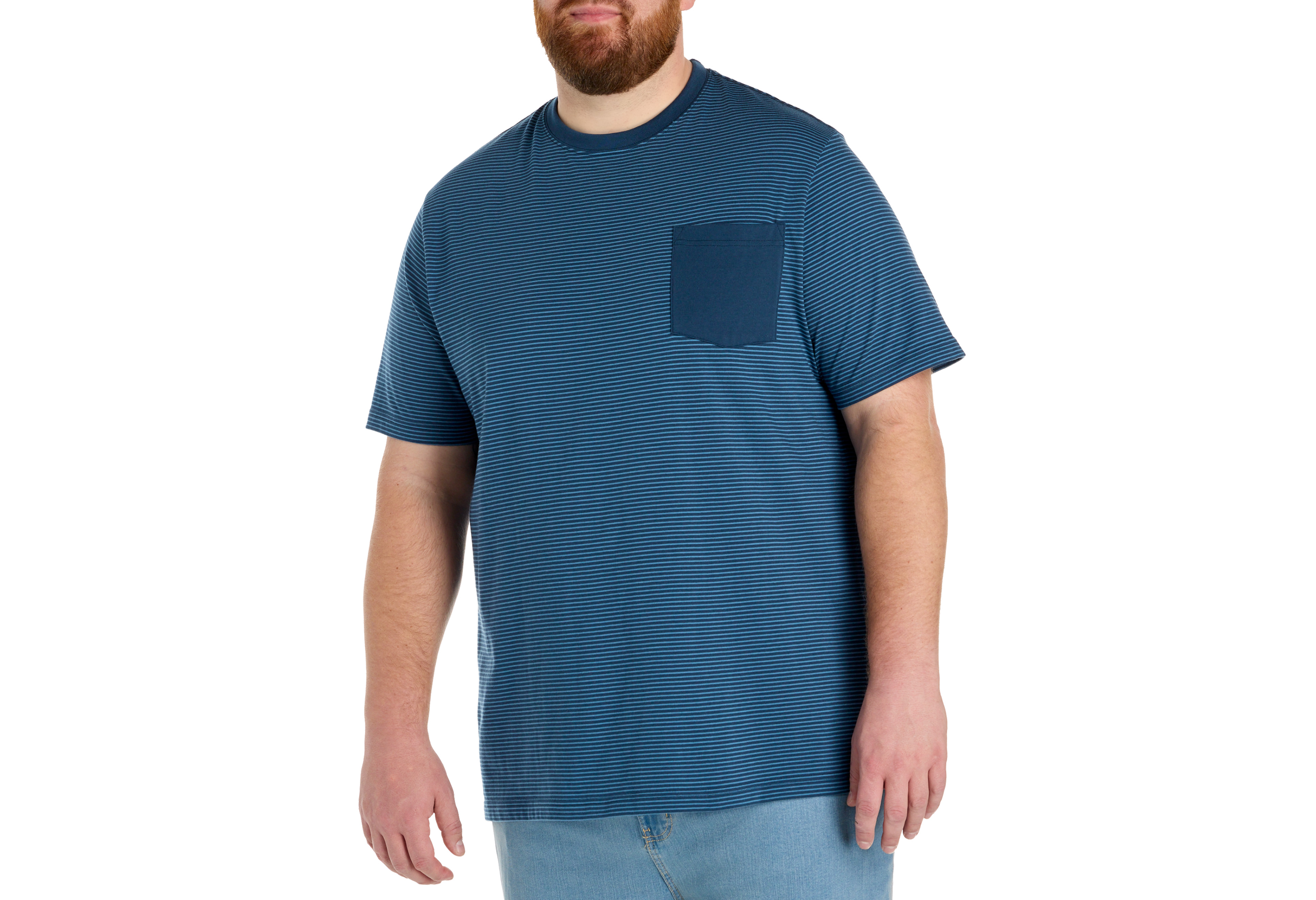Moisture-Wicking Microstripe Pocket T-Shirt