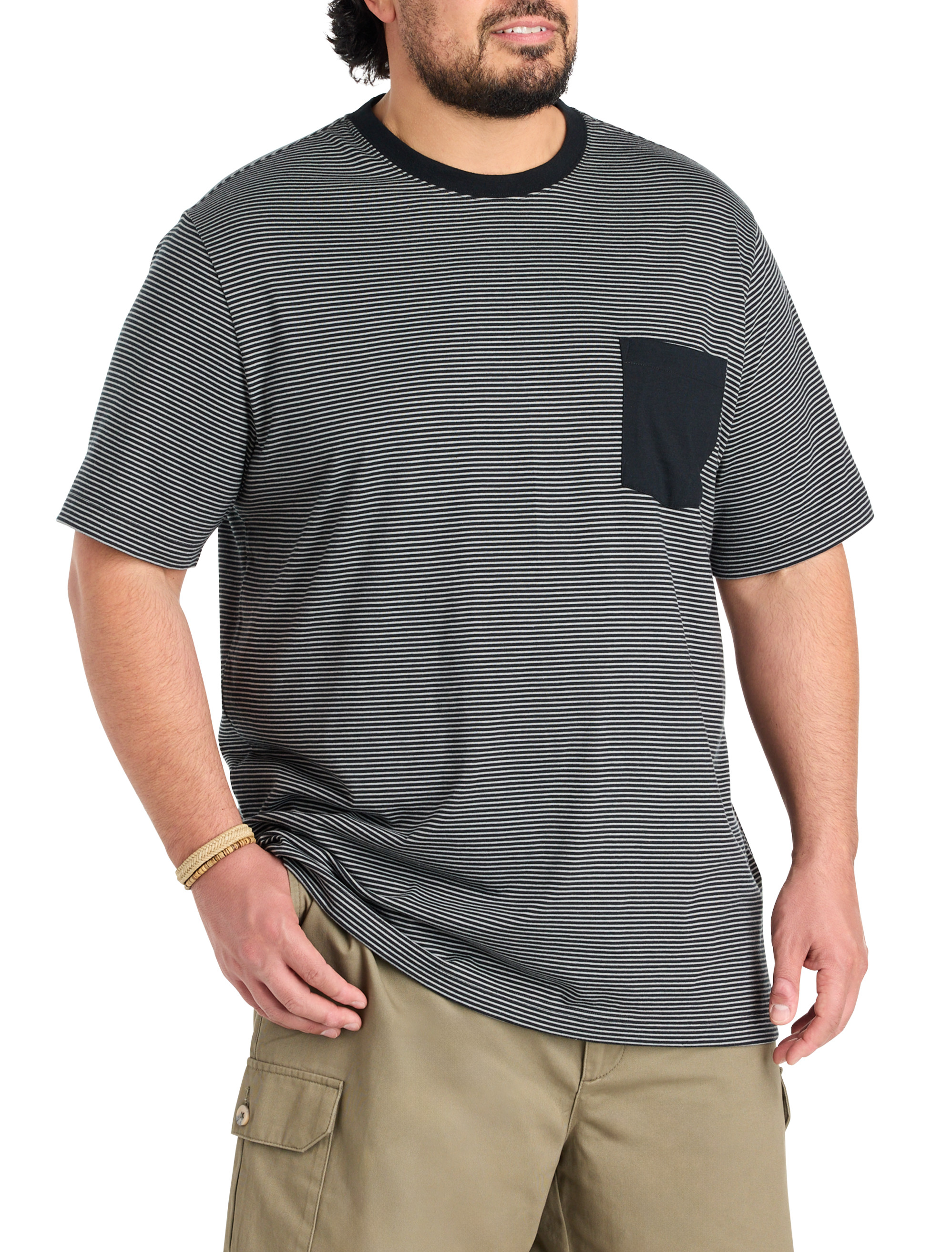 Moisture-Wicking Microstripe Pocket T-Shirt
