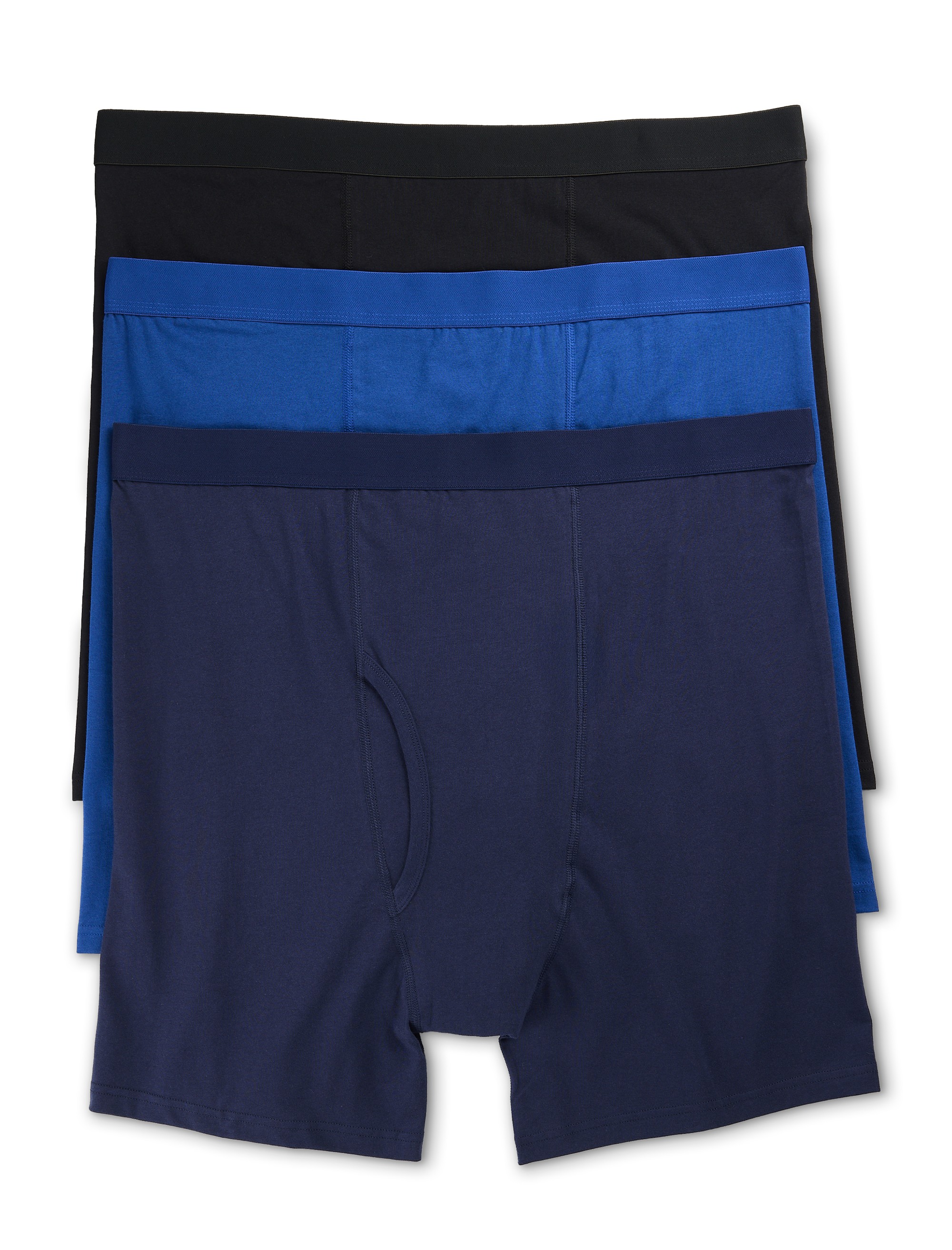 3-pk Solid Active Stretch 4 Inch Boxer Briefs