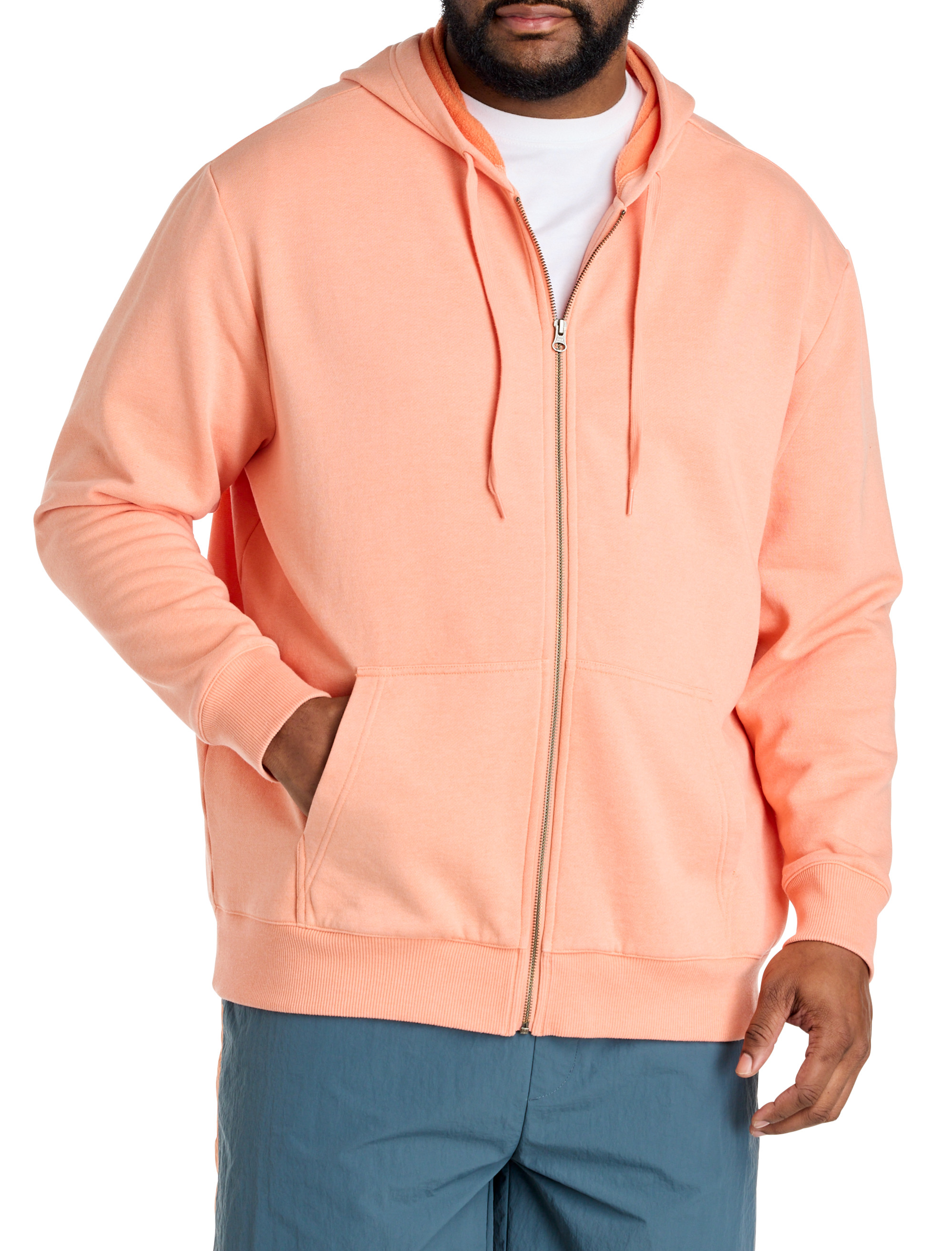 Washed Zip-Front Hoodie