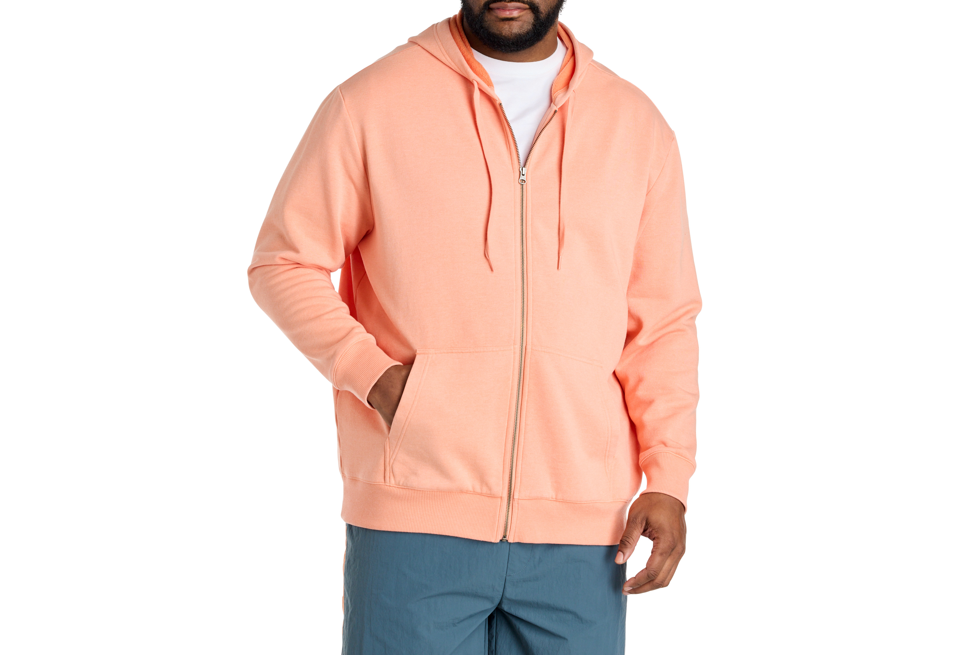 Washed Zip-Front Hoodie
