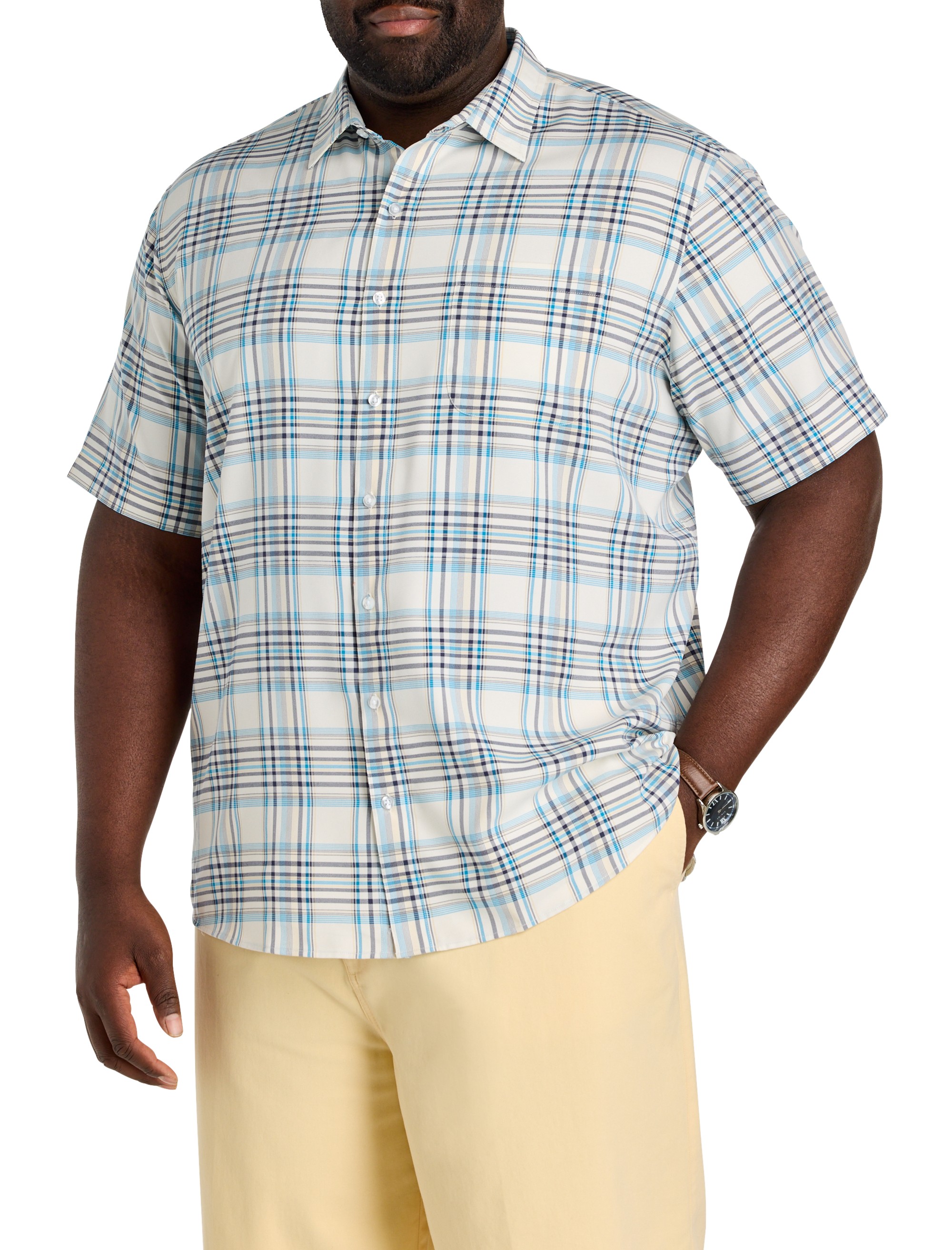 Microfiber Small Plaid Sport Shirt