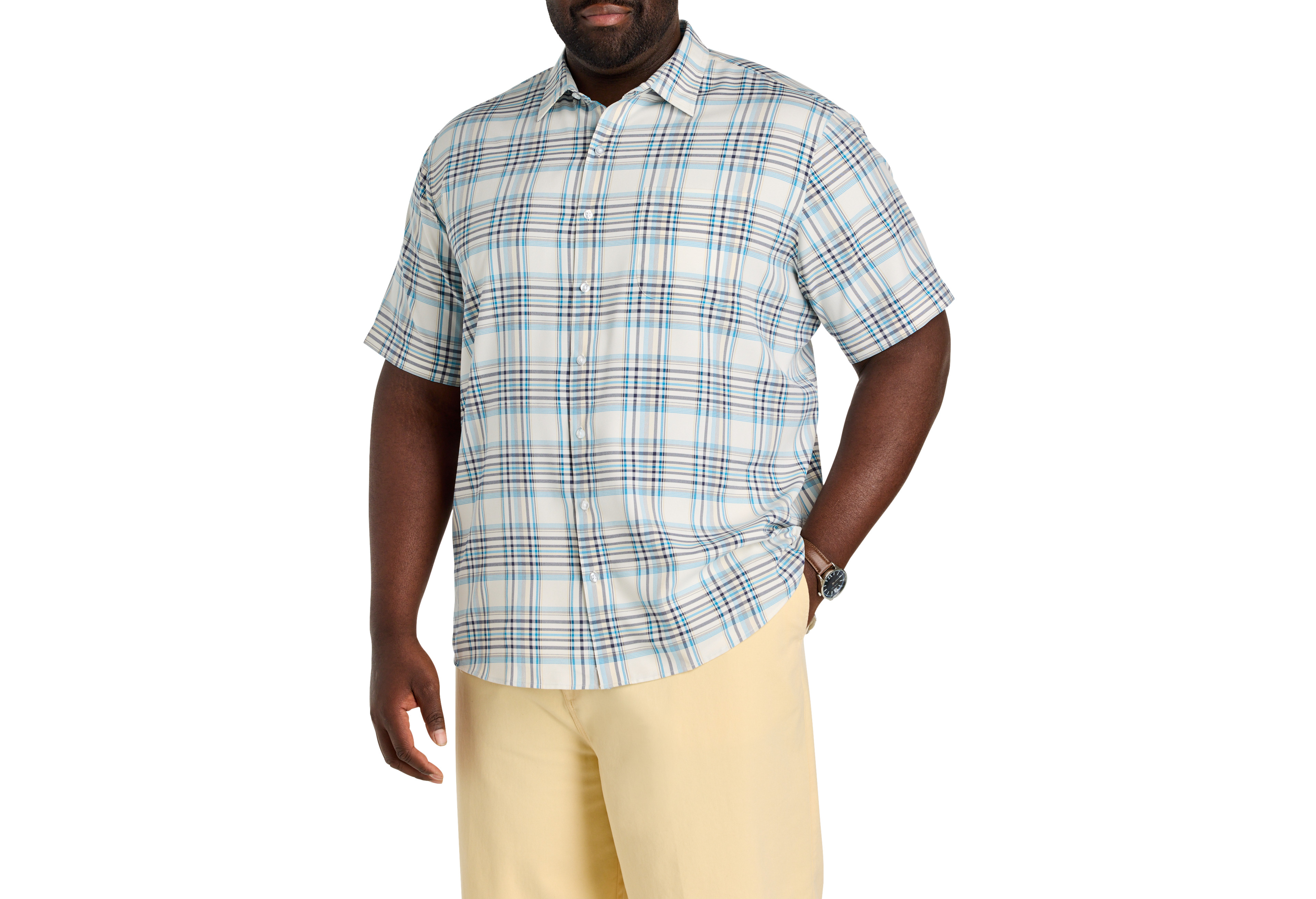 Microfiber Small Plaid Sport Shirt