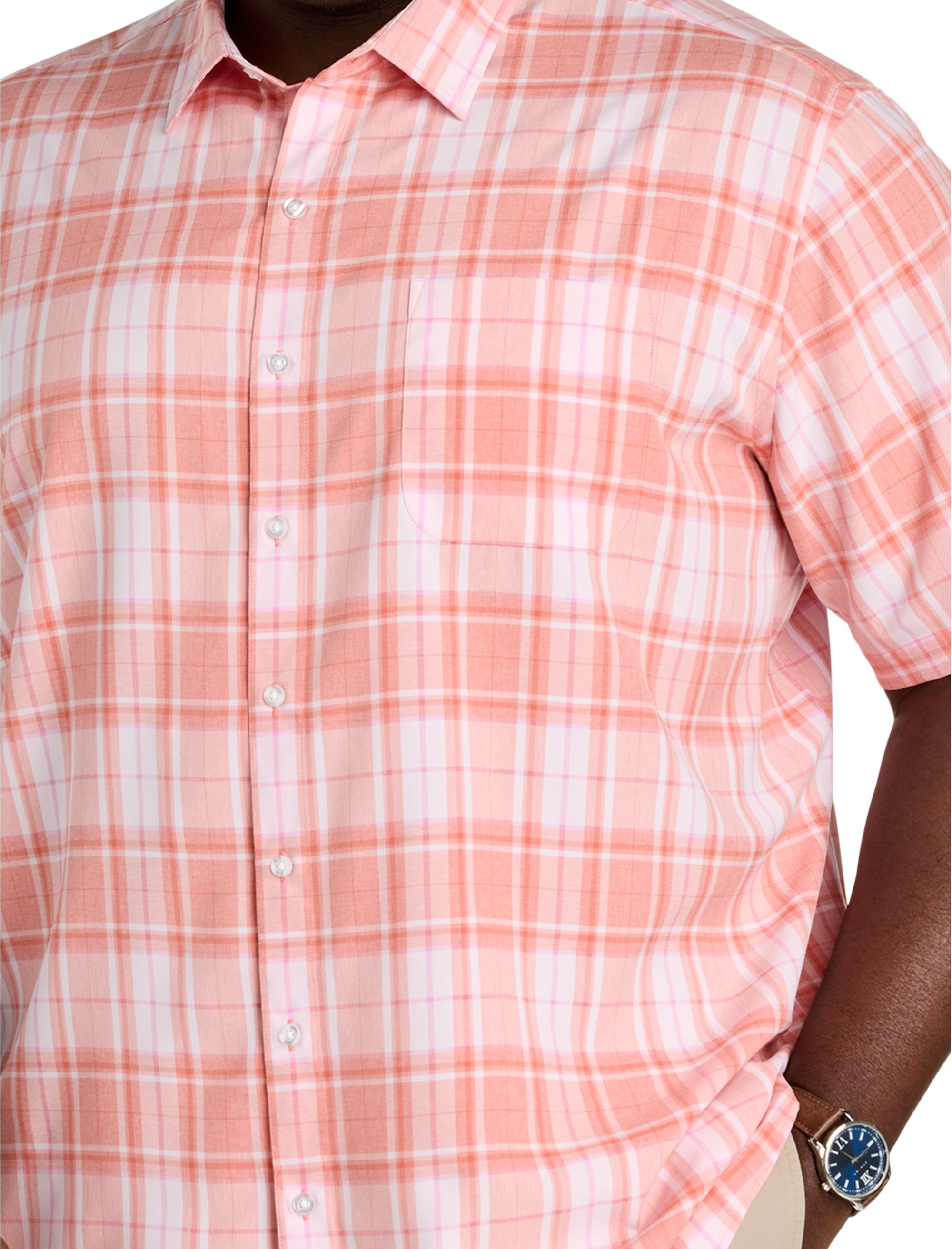 Microfiber Medium Plaid Sport Shirt - thumbnail 2