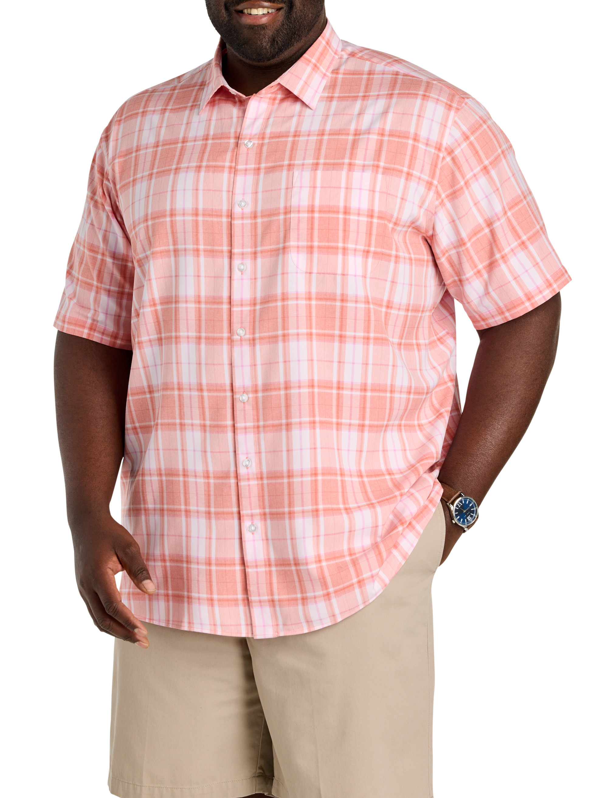 Microfiber Medium Plaid Sport Shirt