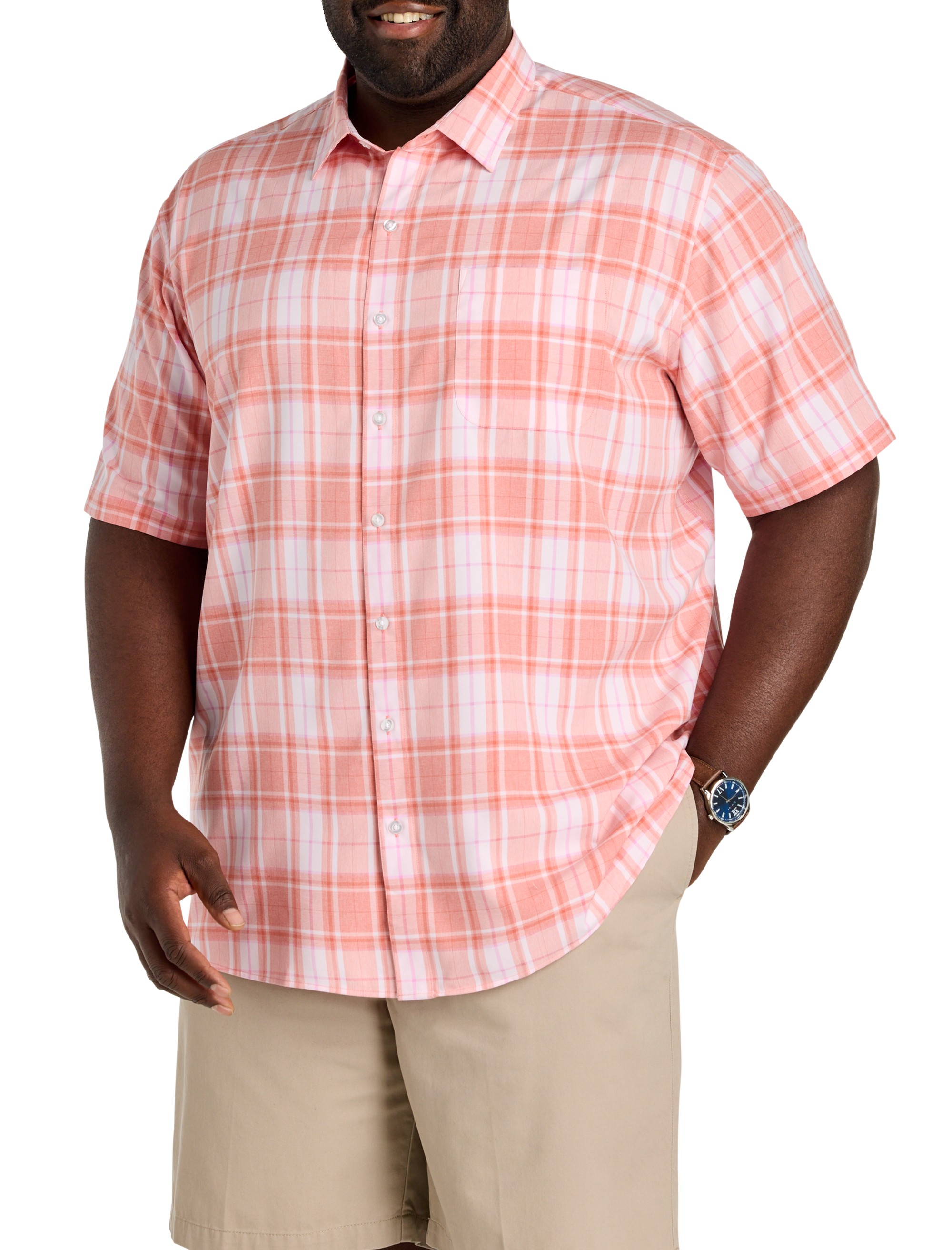 Microfiber Medium Plaid Sport Shirt