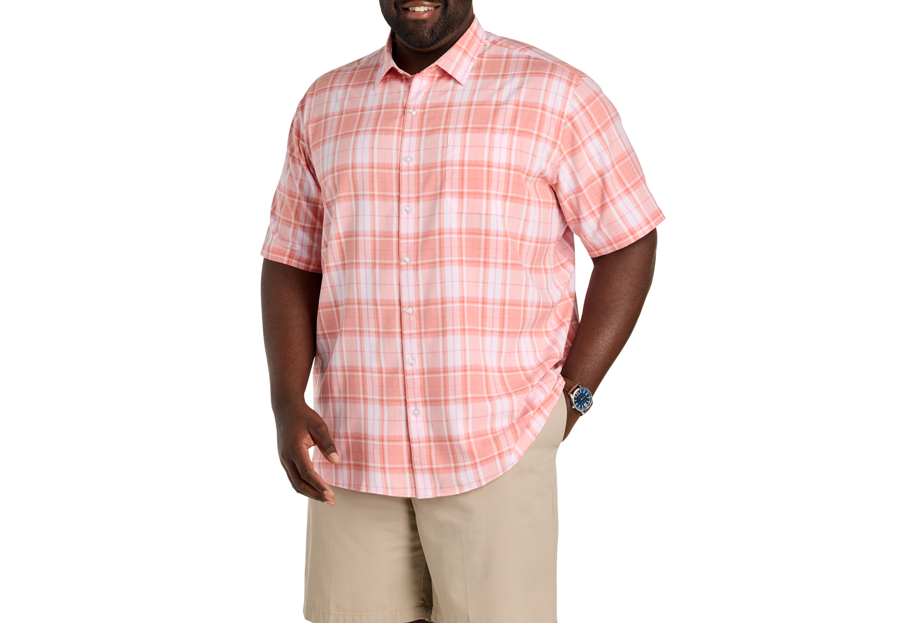 Microfiber Medium Plaid Sport Shirt