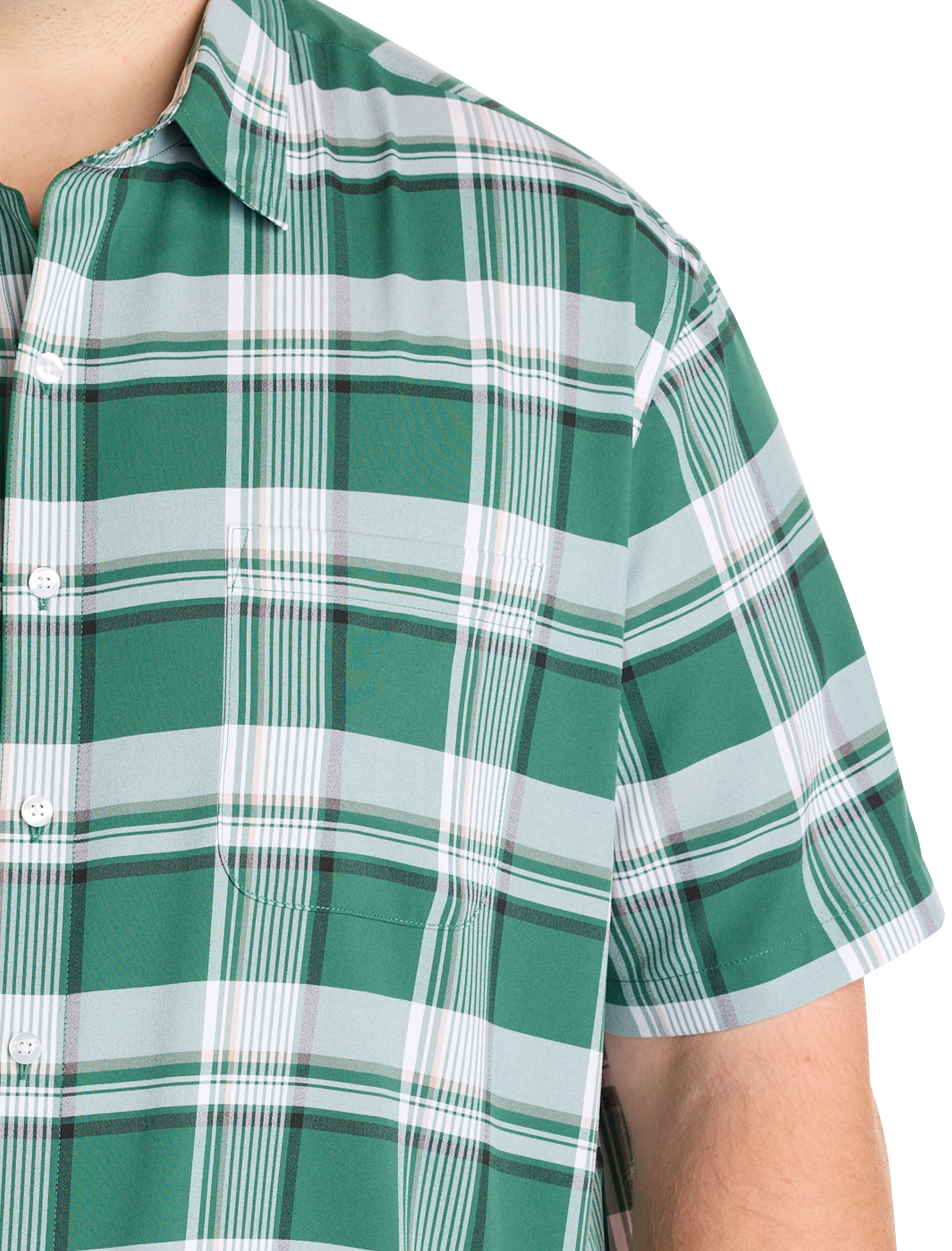 Microfiber Plaid Sport Shirt