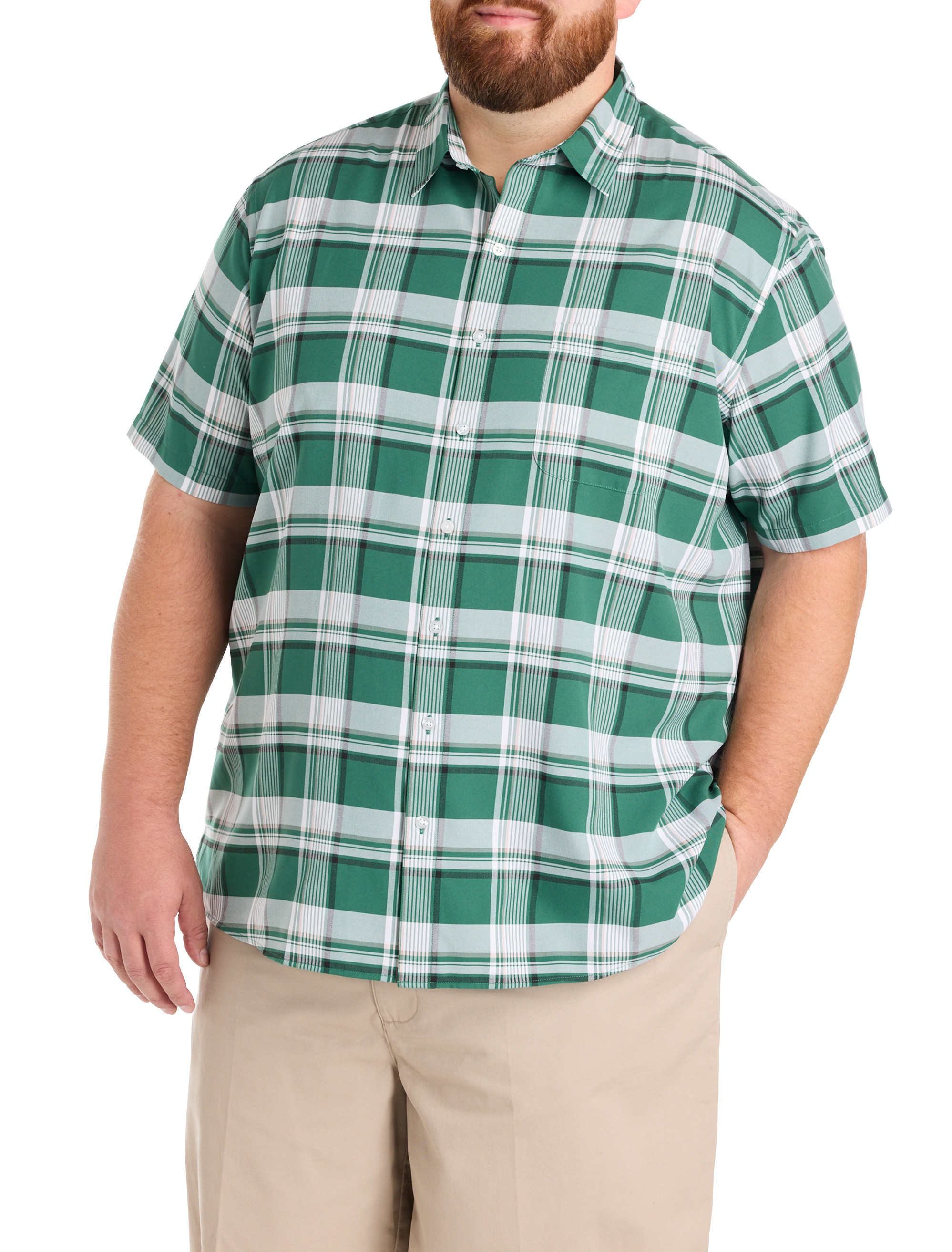 Microfiber Plaid Sport Shirt