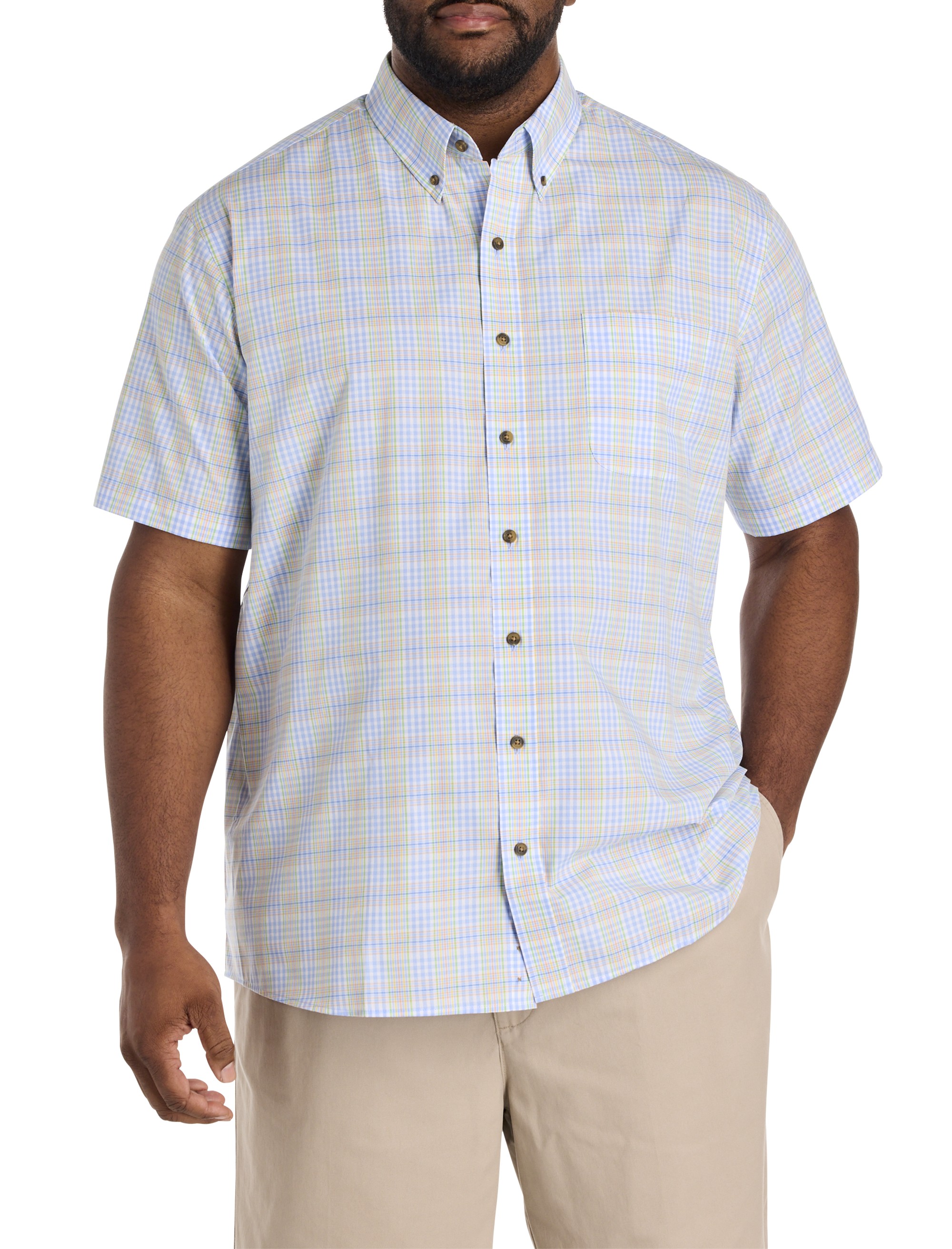 Easy-Care Medium Plaid Sport Shirt