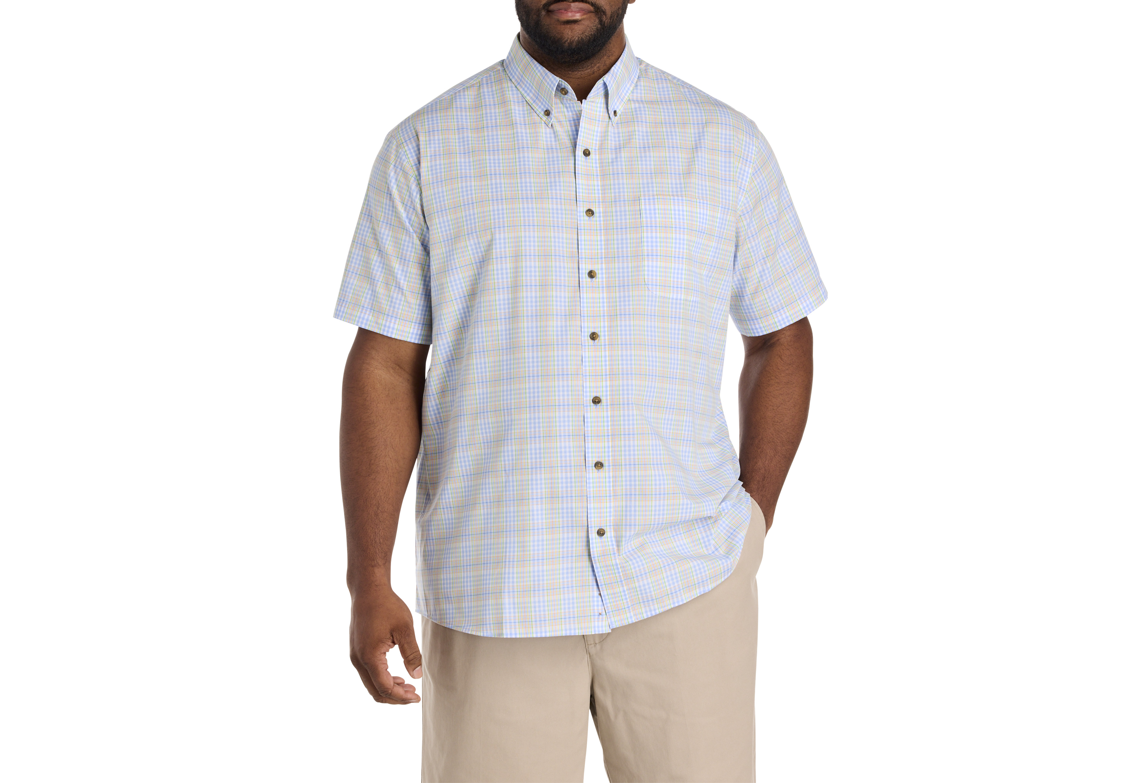 Easy-Care Medium Plaid Sport Shirt