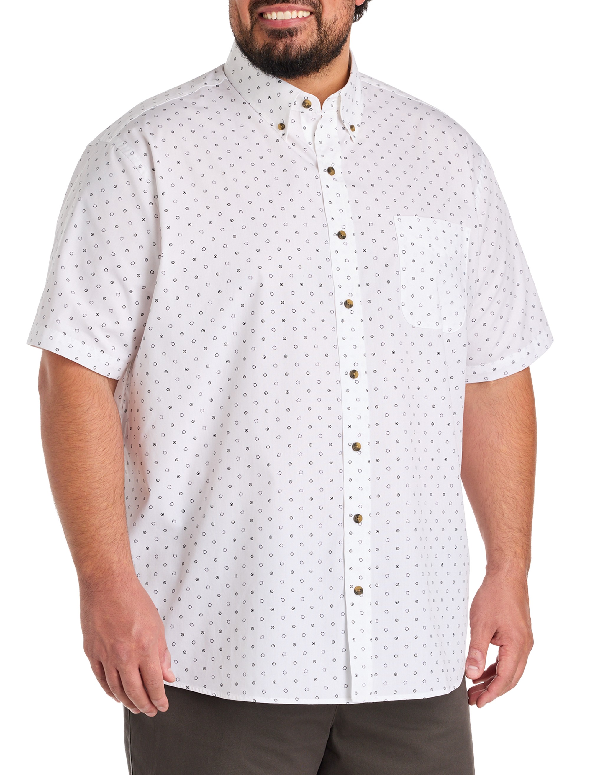 Easy-Care Dot Print Sport Shirt