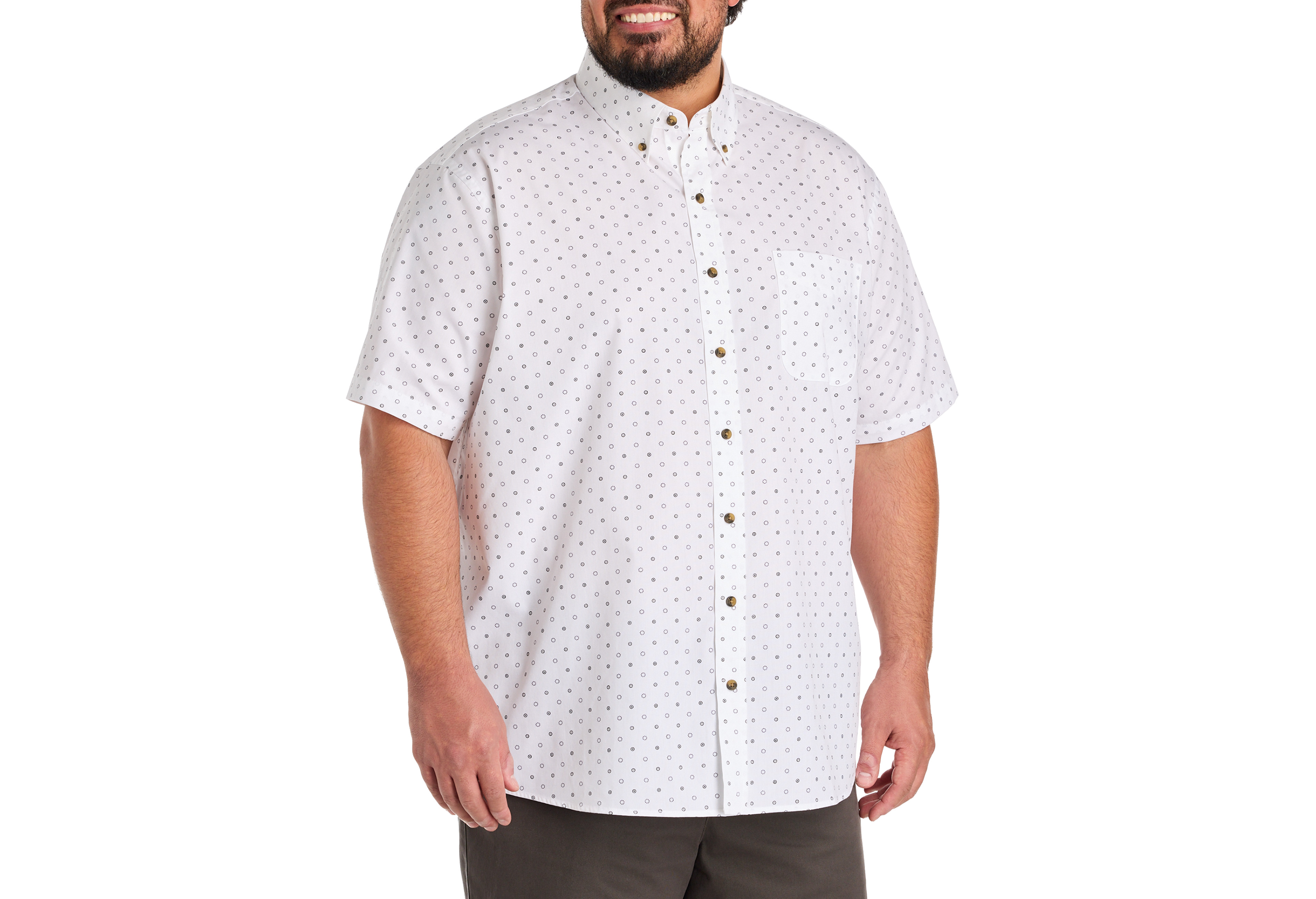 Easy-Care Dot Print Sport Shirt