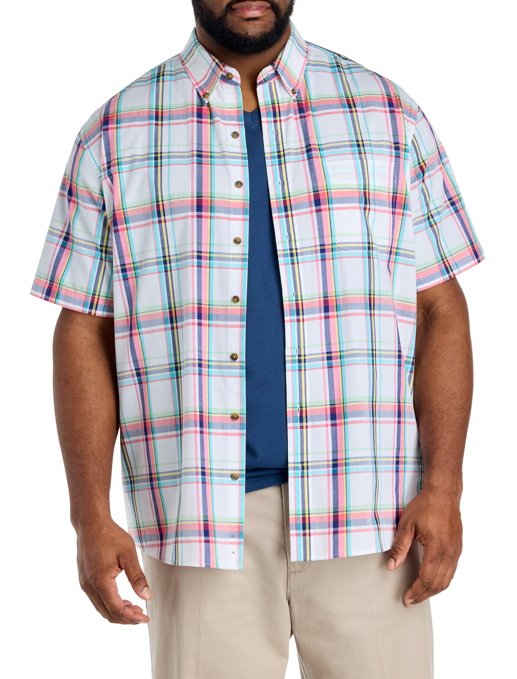 Easy-Care Large Plaid Sport Shirt