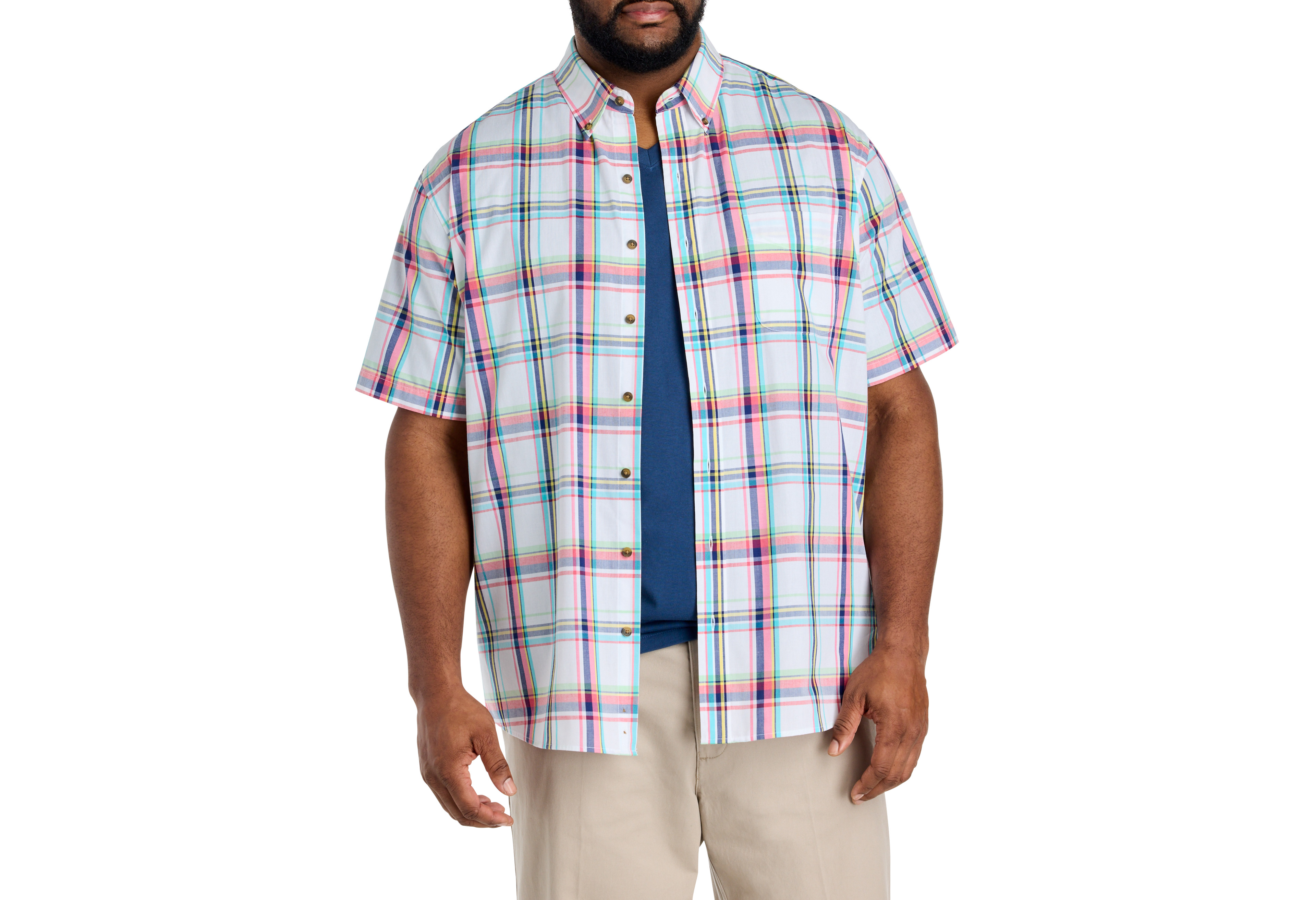 Easy-Care Large Plaid Sport Shirt