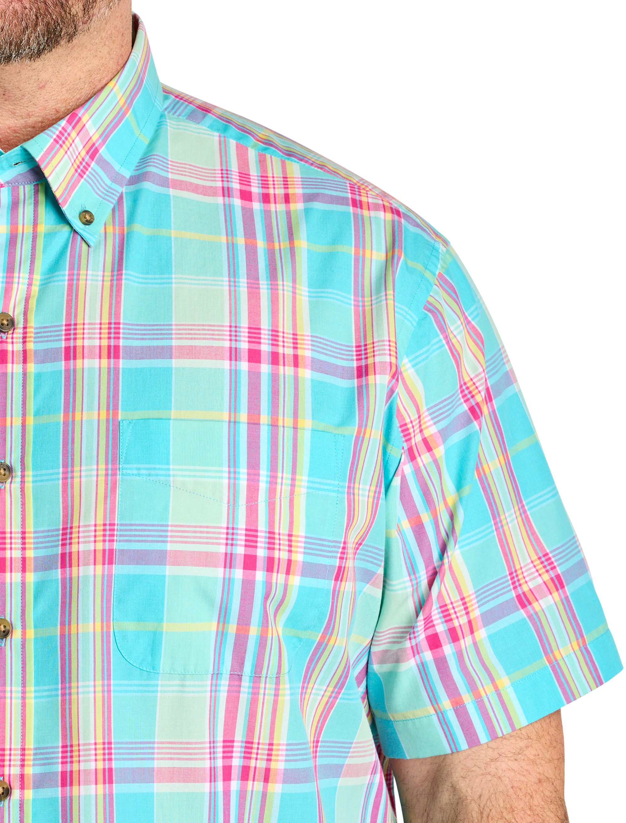Easy-Care Large Plaid Sport Shirt