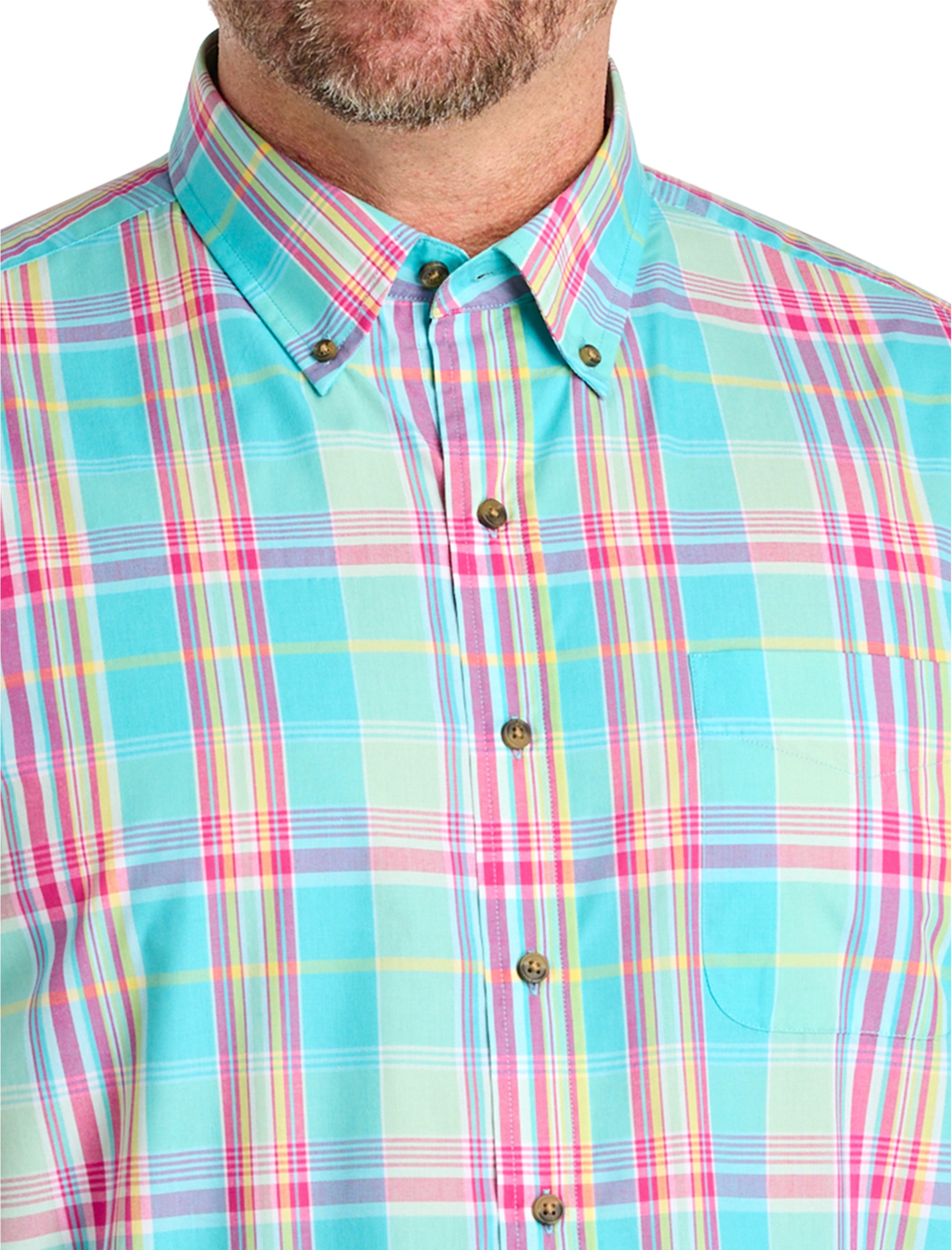 Easy-Care Large Plaid Sport Shirt - thumbnail 2