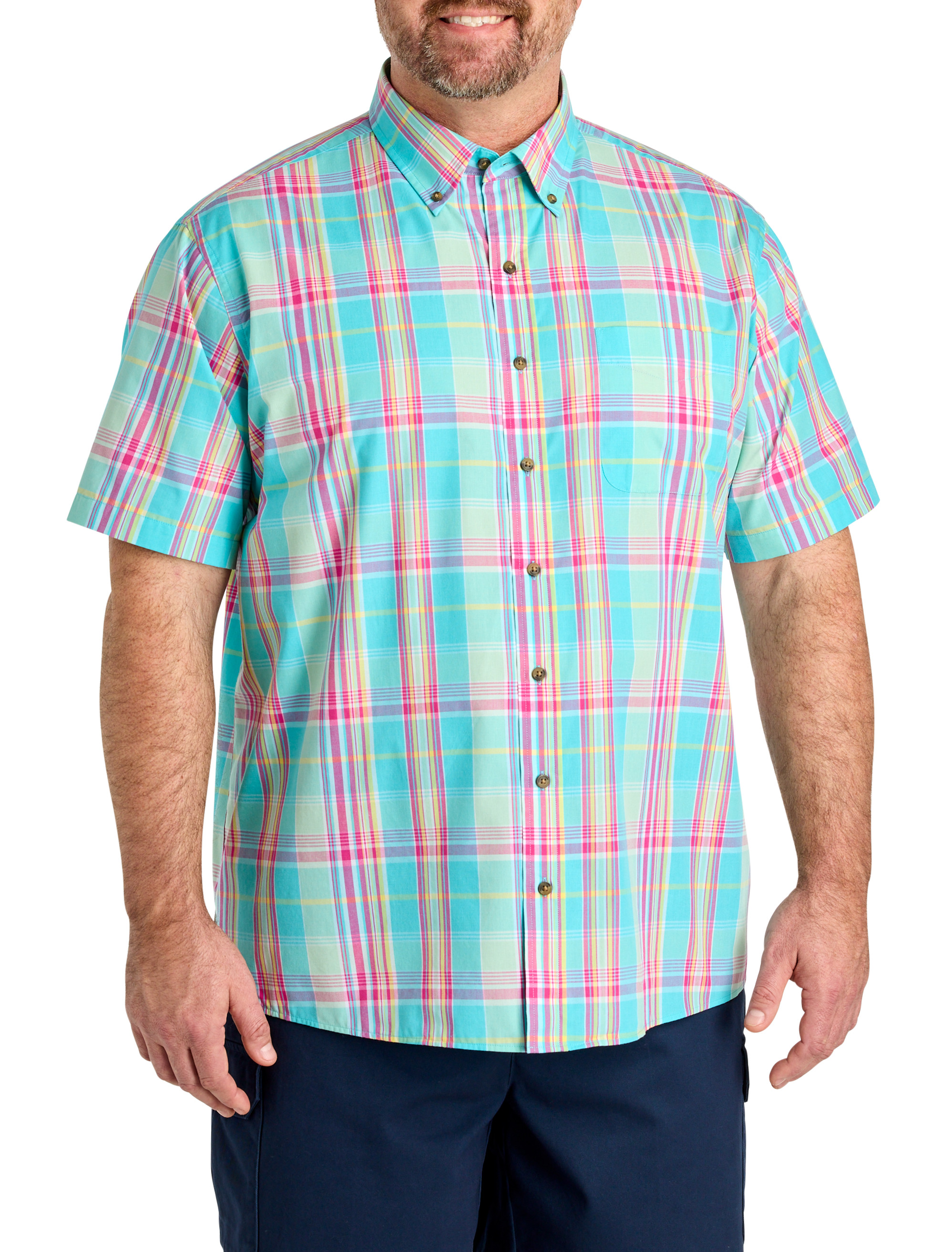 Easy-Care Large Plaid Sport Shirt