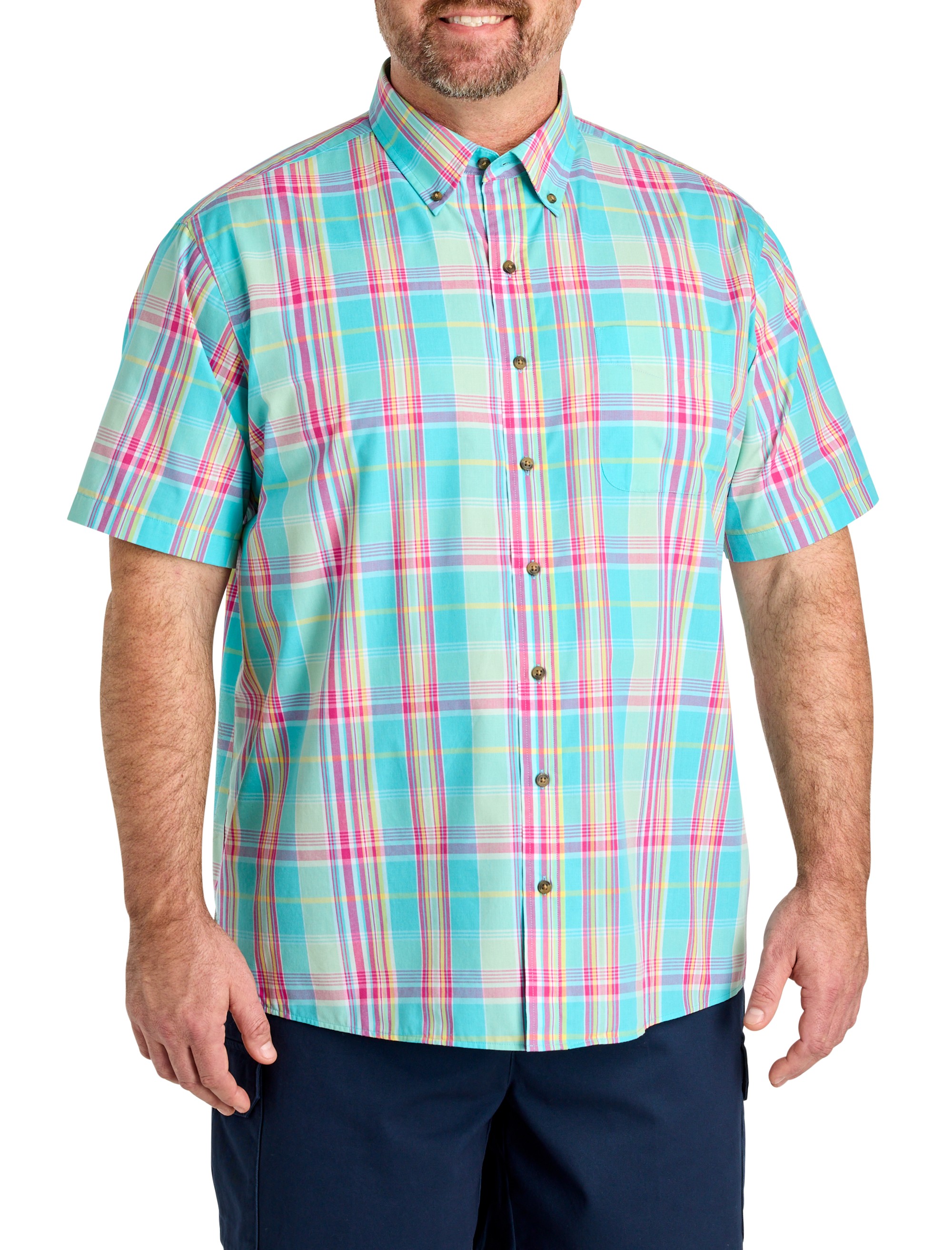 Easy-Care Large Plaid Sport Shirt