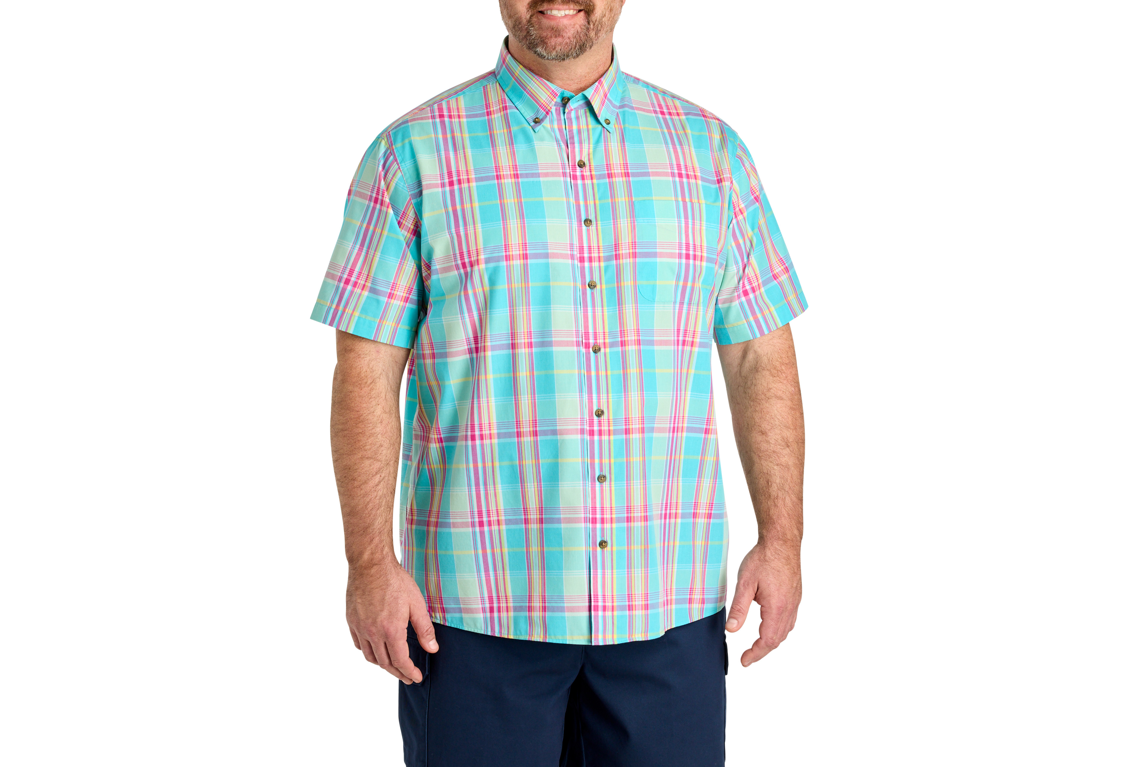 Easy-Care Large Plaid Sport Shirt