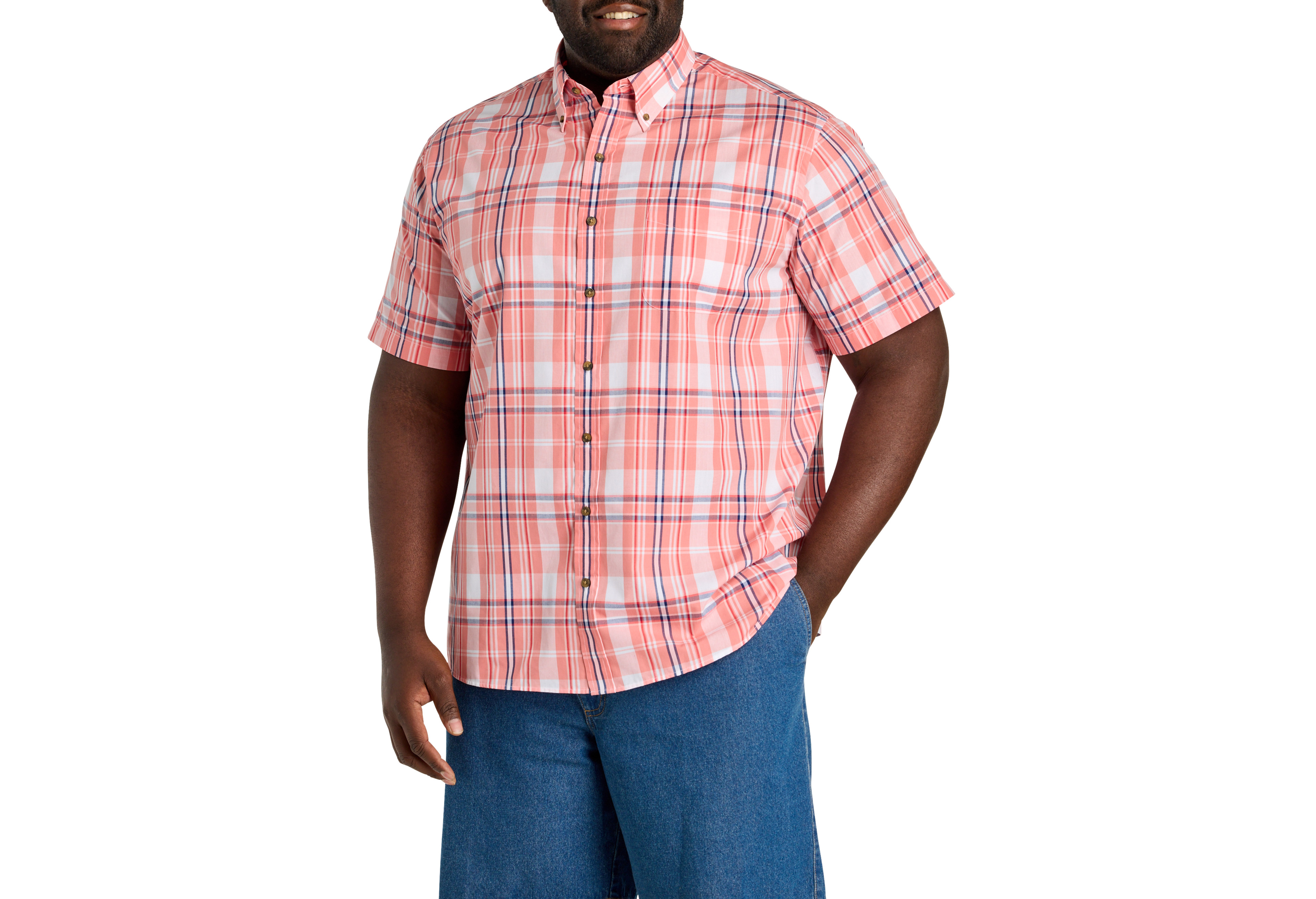 Easy-Care Large Plaid Sport Shirt
