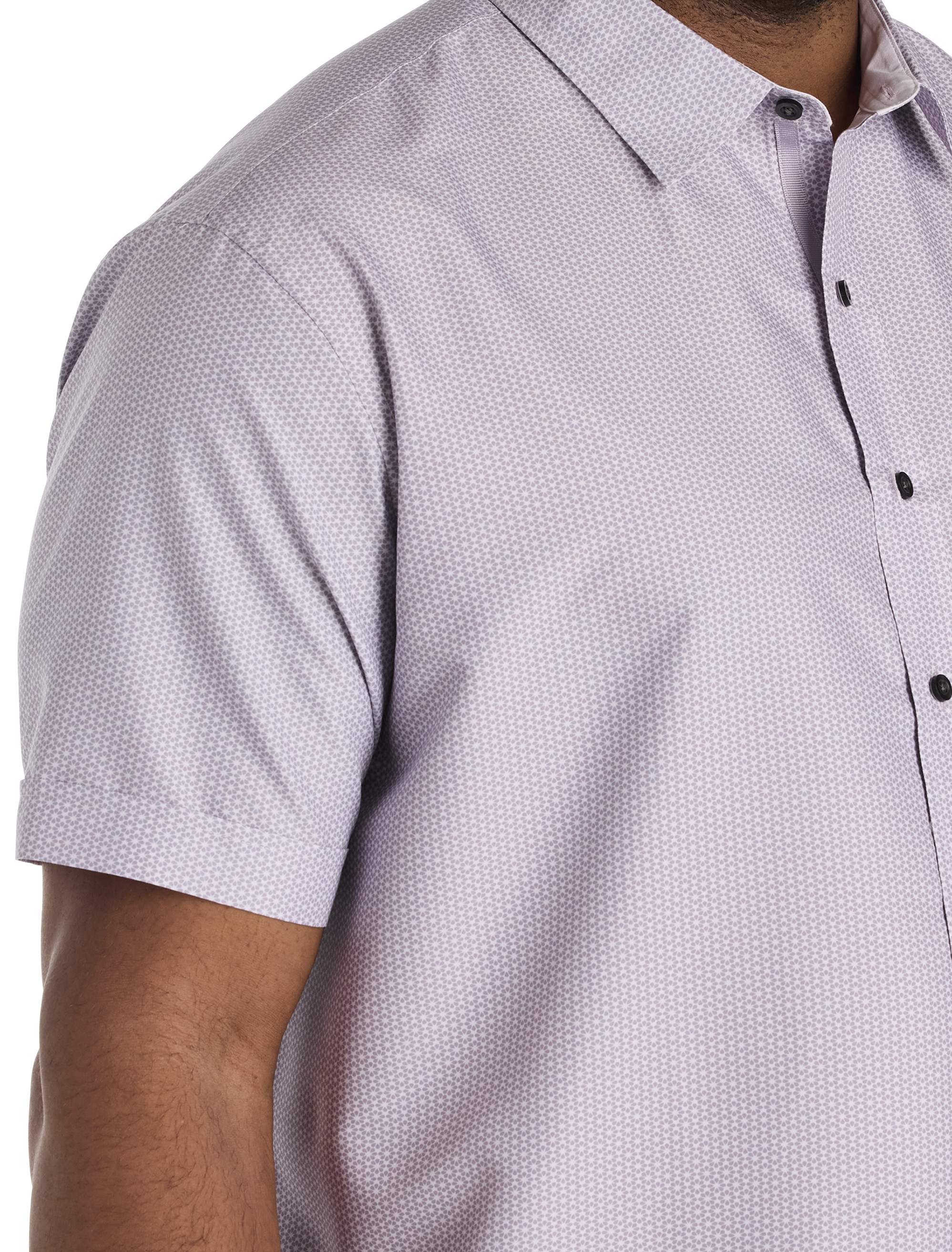 Microfiber Geometric Print Sport Shirt