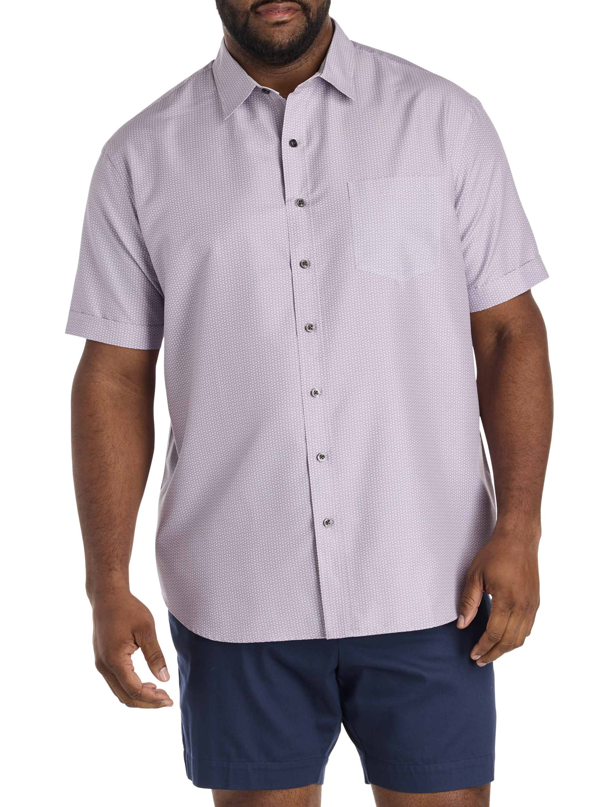 Microfiber Geometric Print Sport Shirt