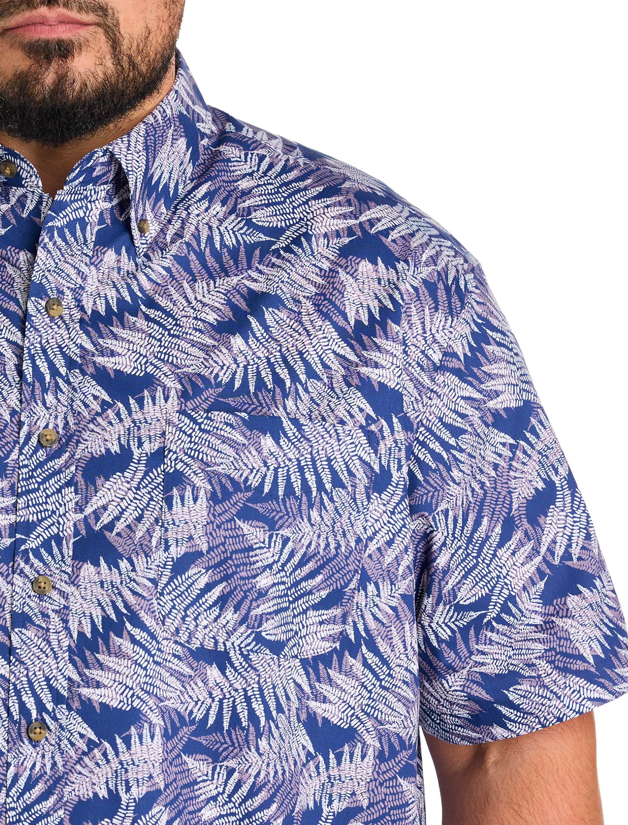 Easy-Care Fern Patterned Sport Shirt