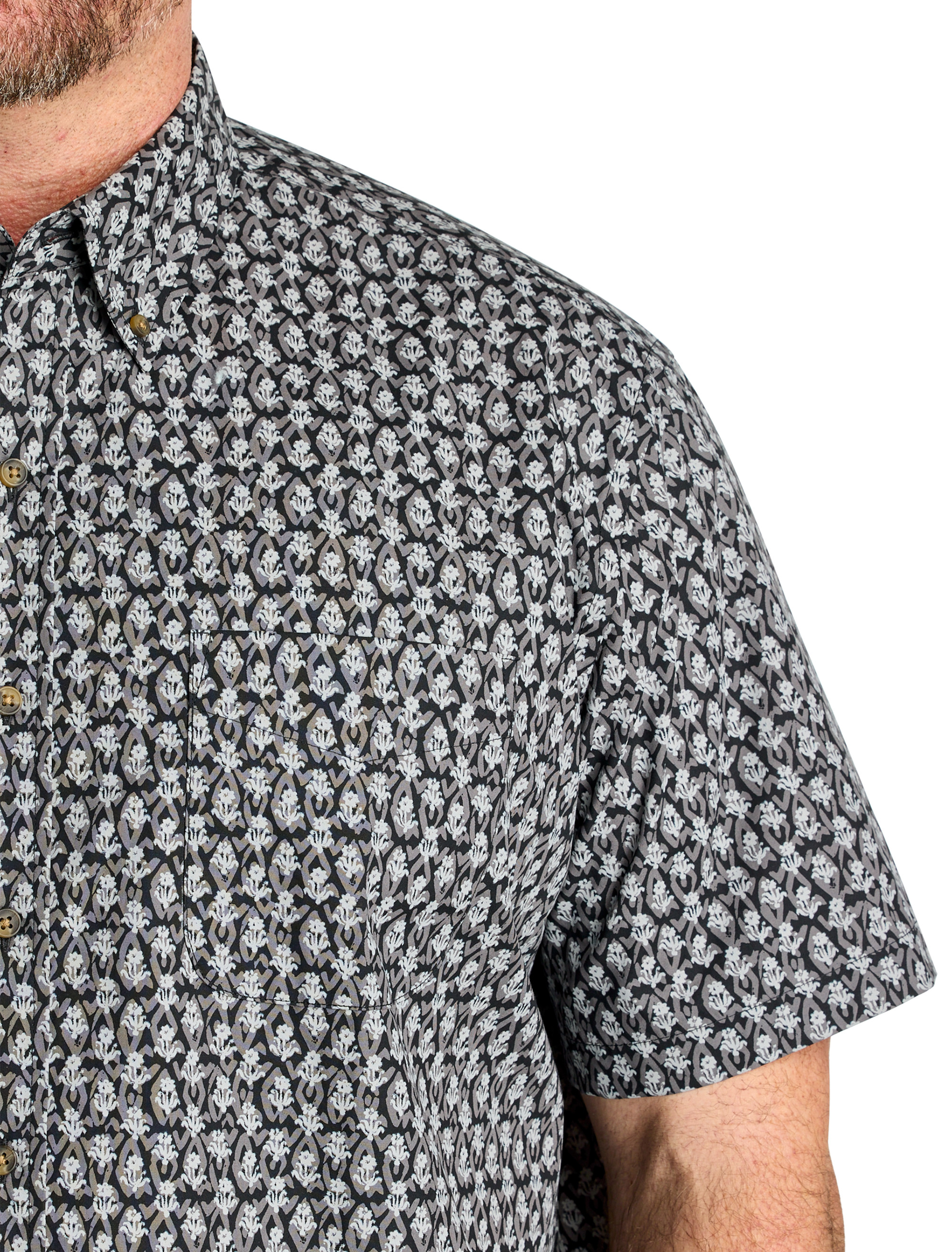 Easy-Care Abstract Print Sport Shirt