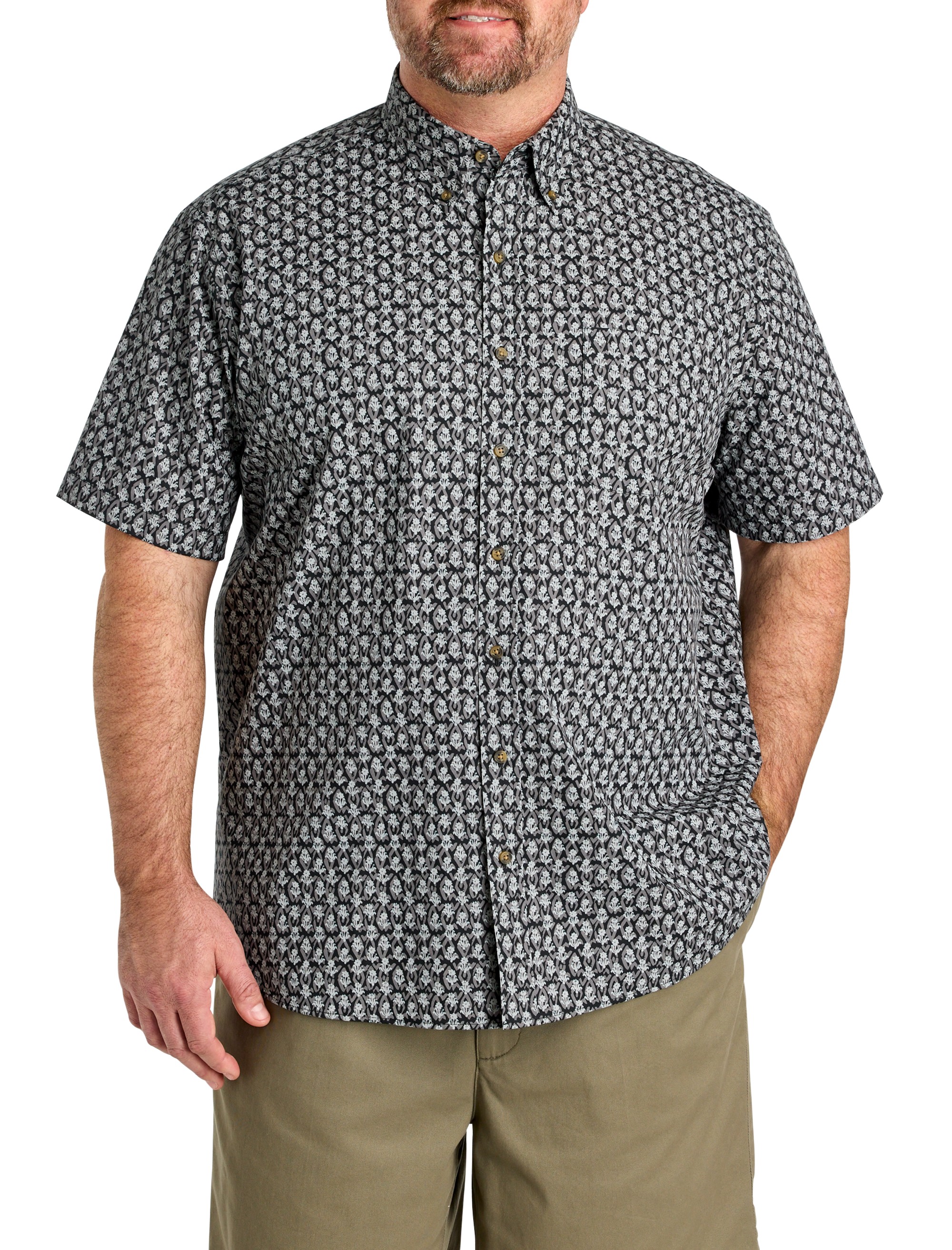 Easy-Care Abstract Print Sport Shirt