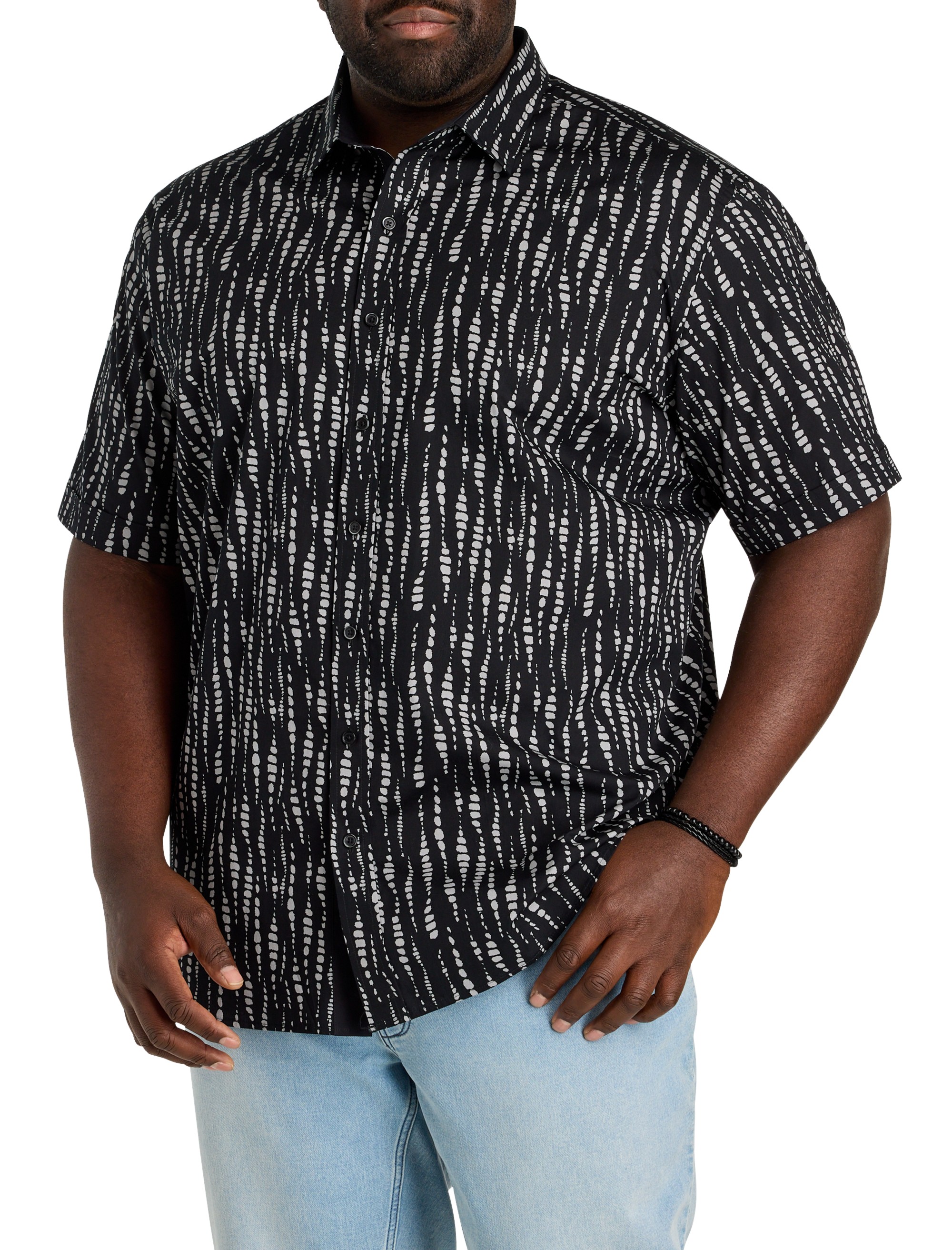 Dotted Wave Print Sport Shirt