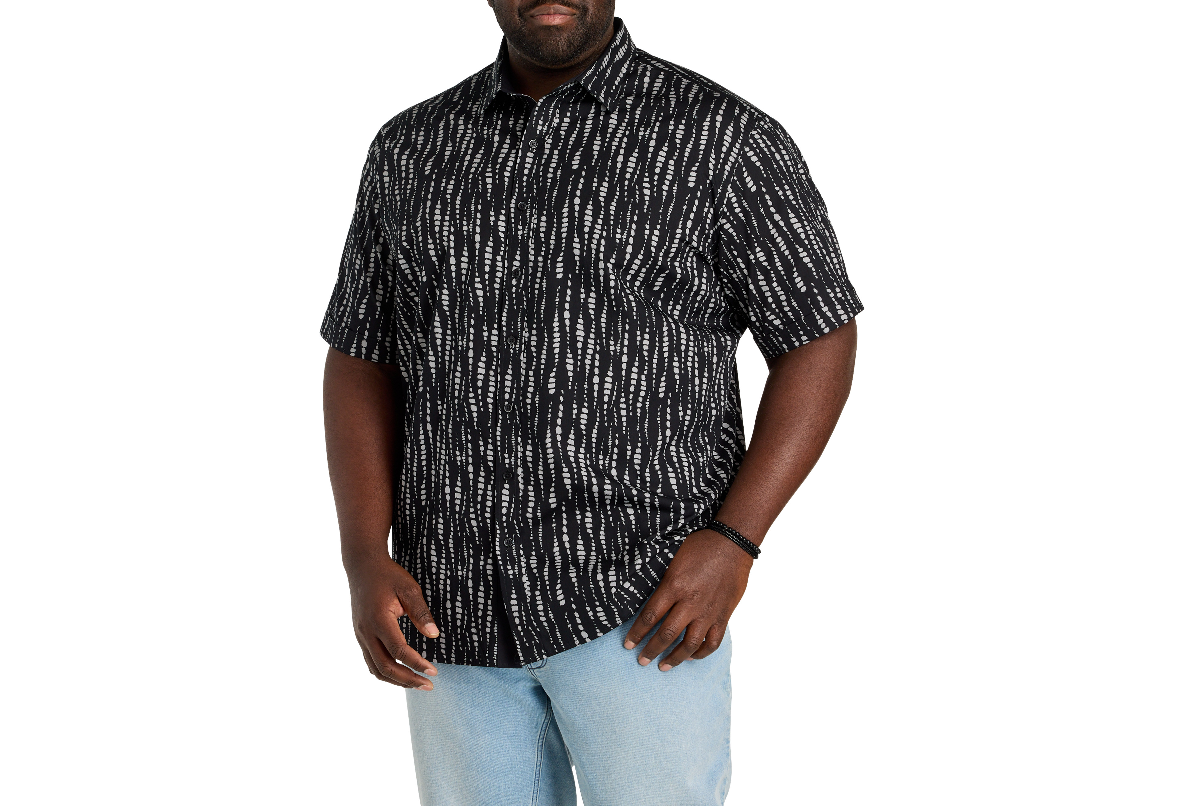 Dotted Wave Print Sport Shirt
