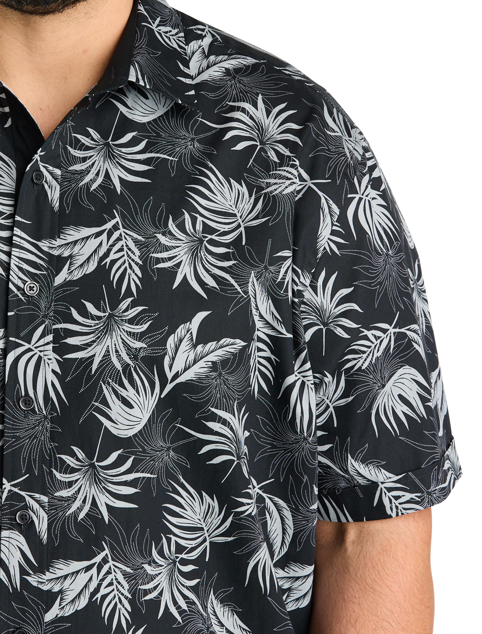 Big Leaf Print Sport Shirt