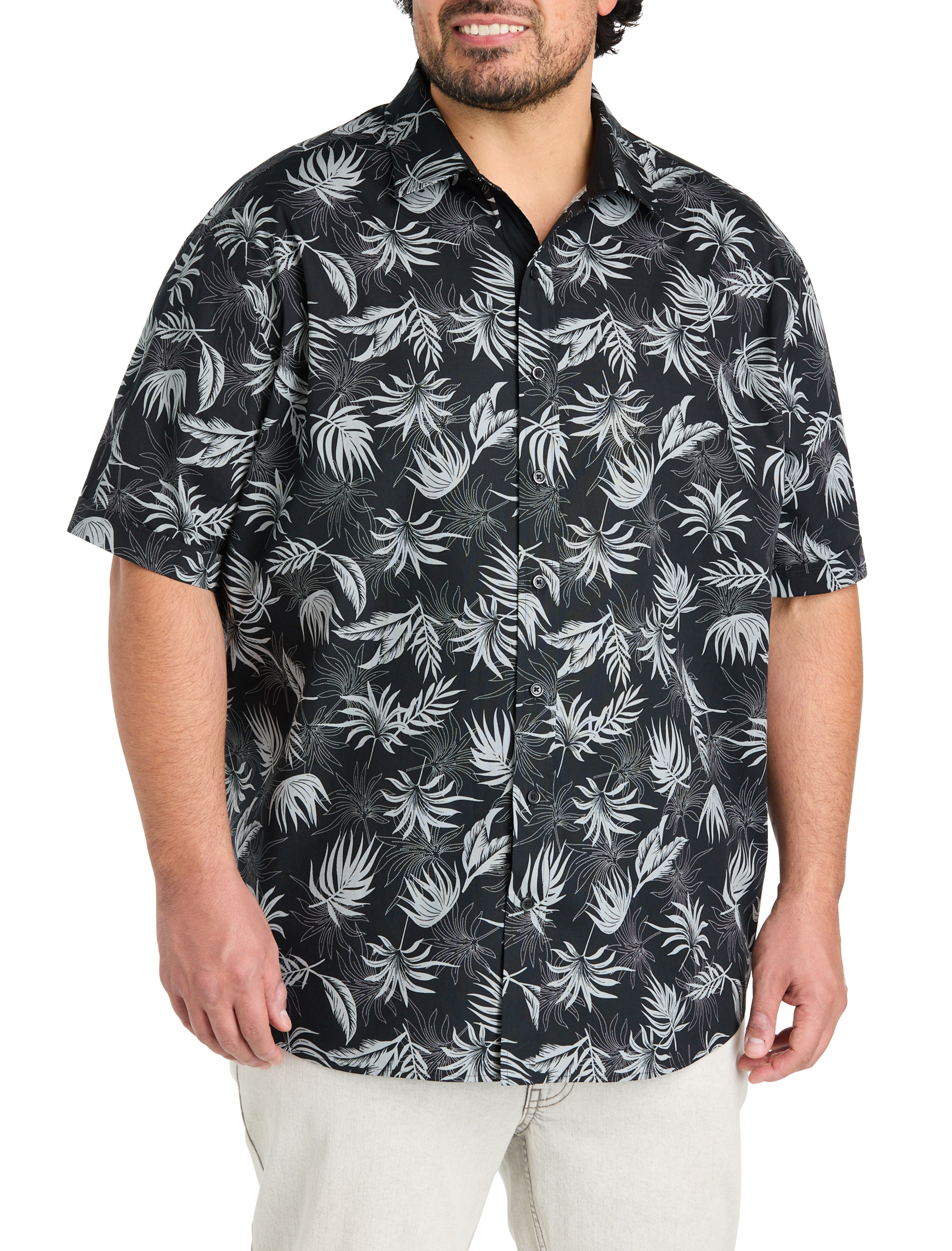 Big Leaf Print Sport Shirt