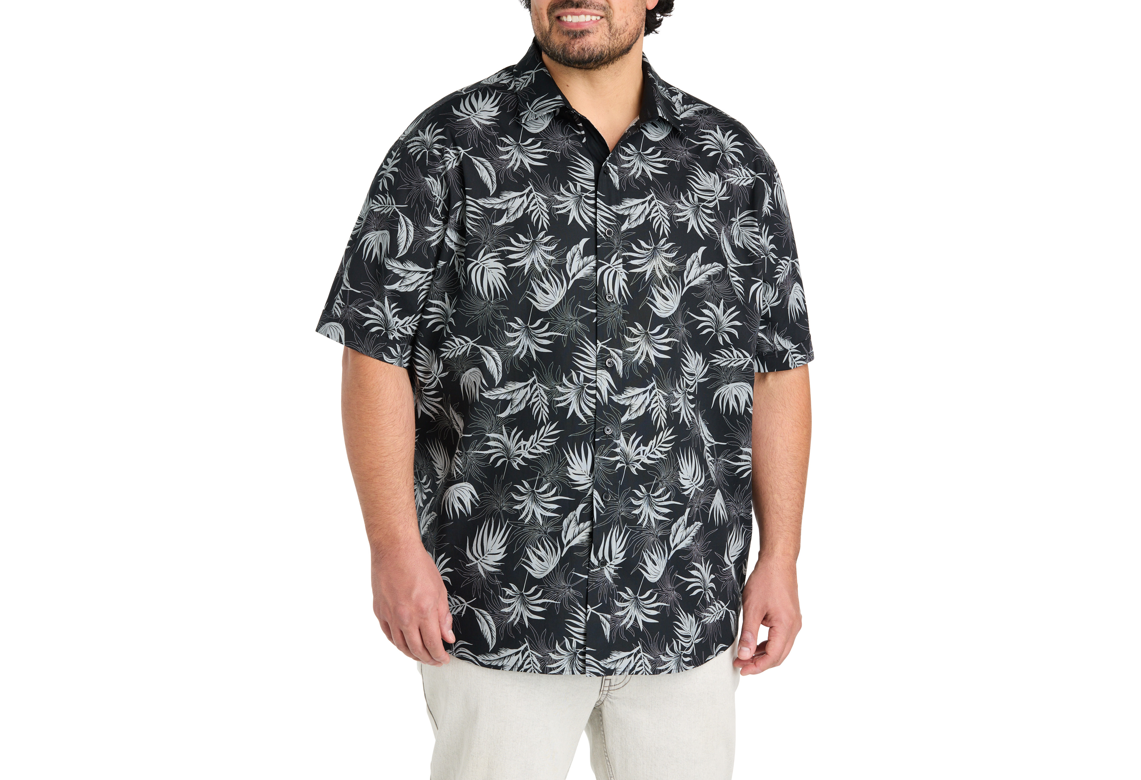 Big Leaf Print Sport Shirt