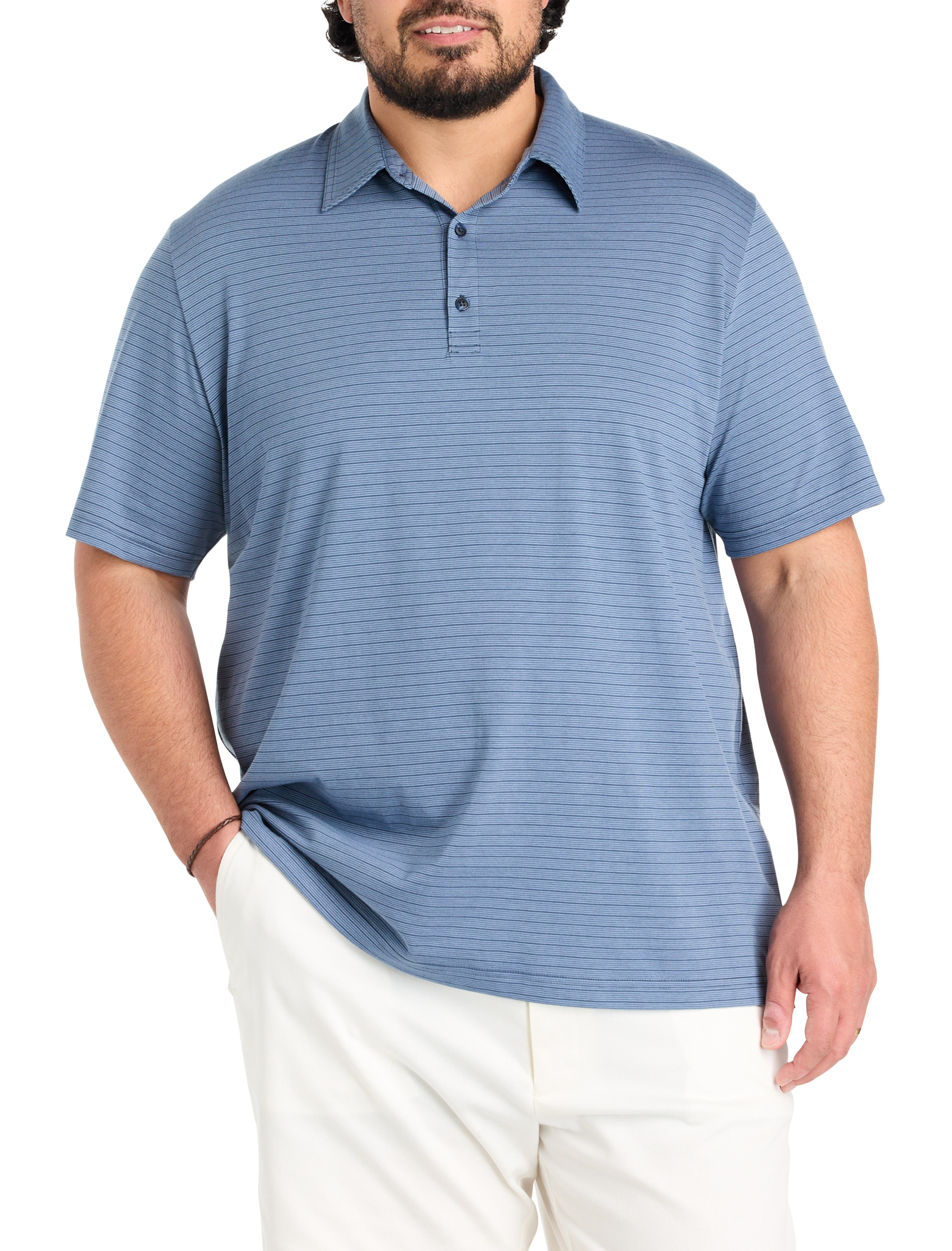 Striped Tech Polo Shirt