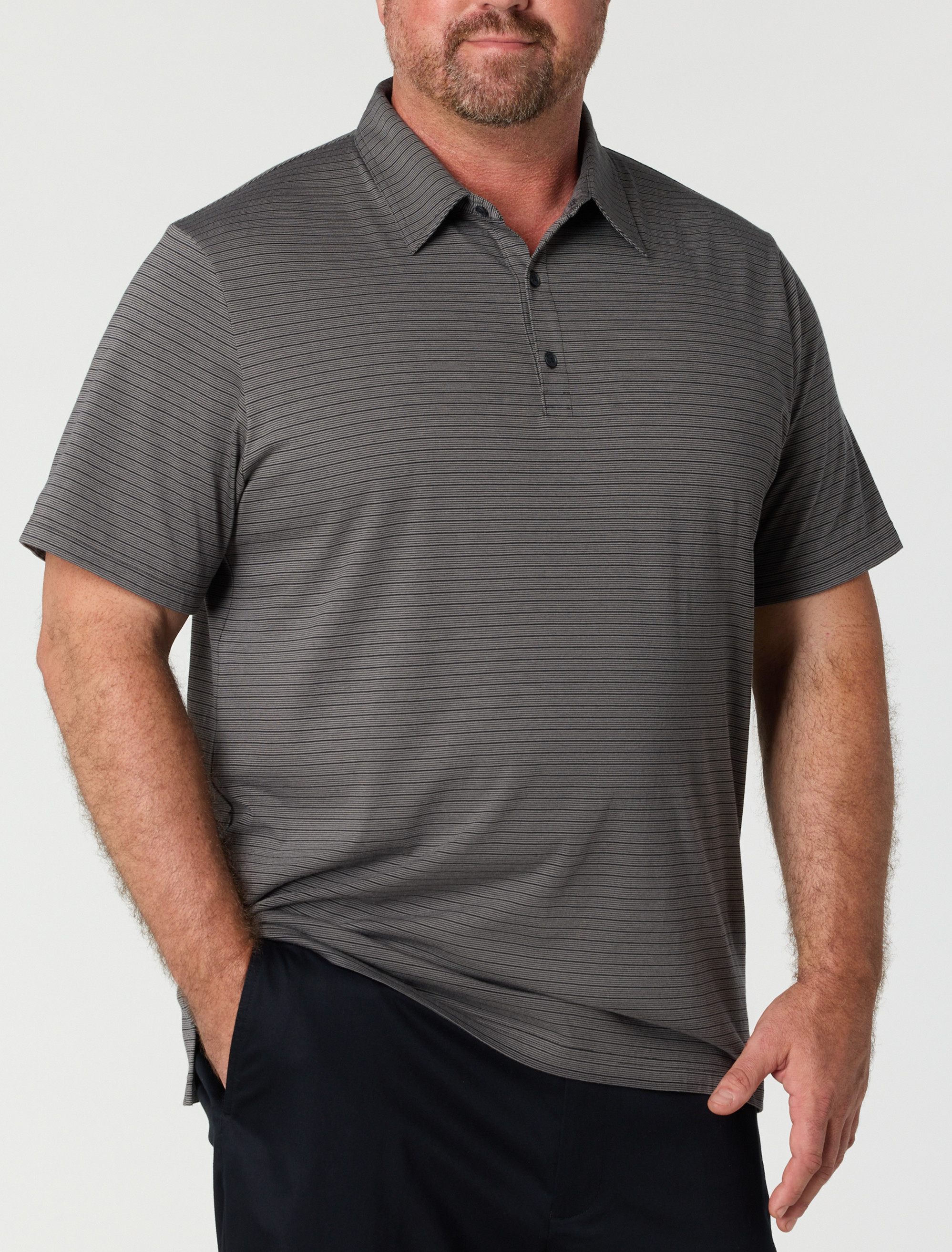 Striped Tech Polo Shirt