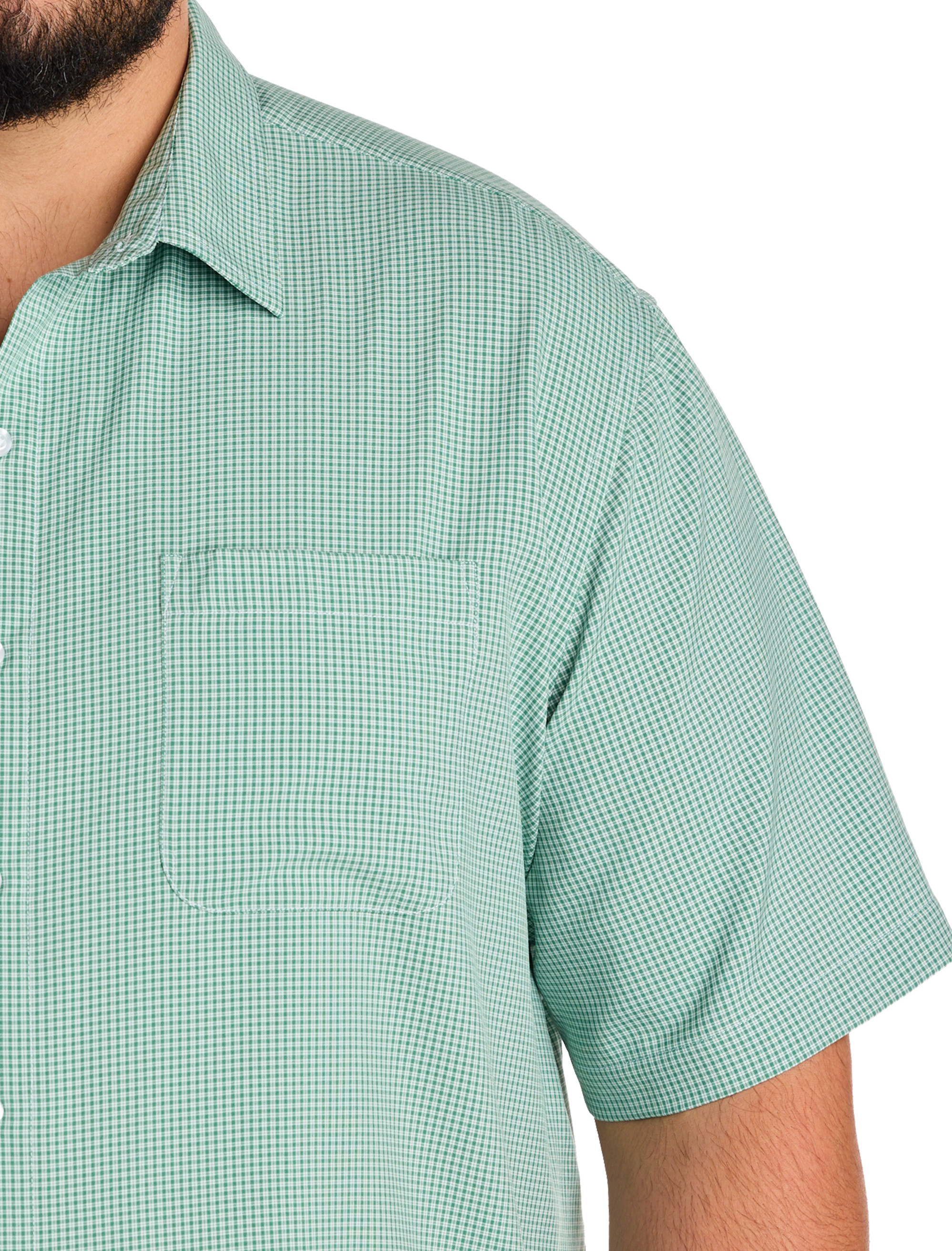 Small Plaid Microfiber Sport Shirt