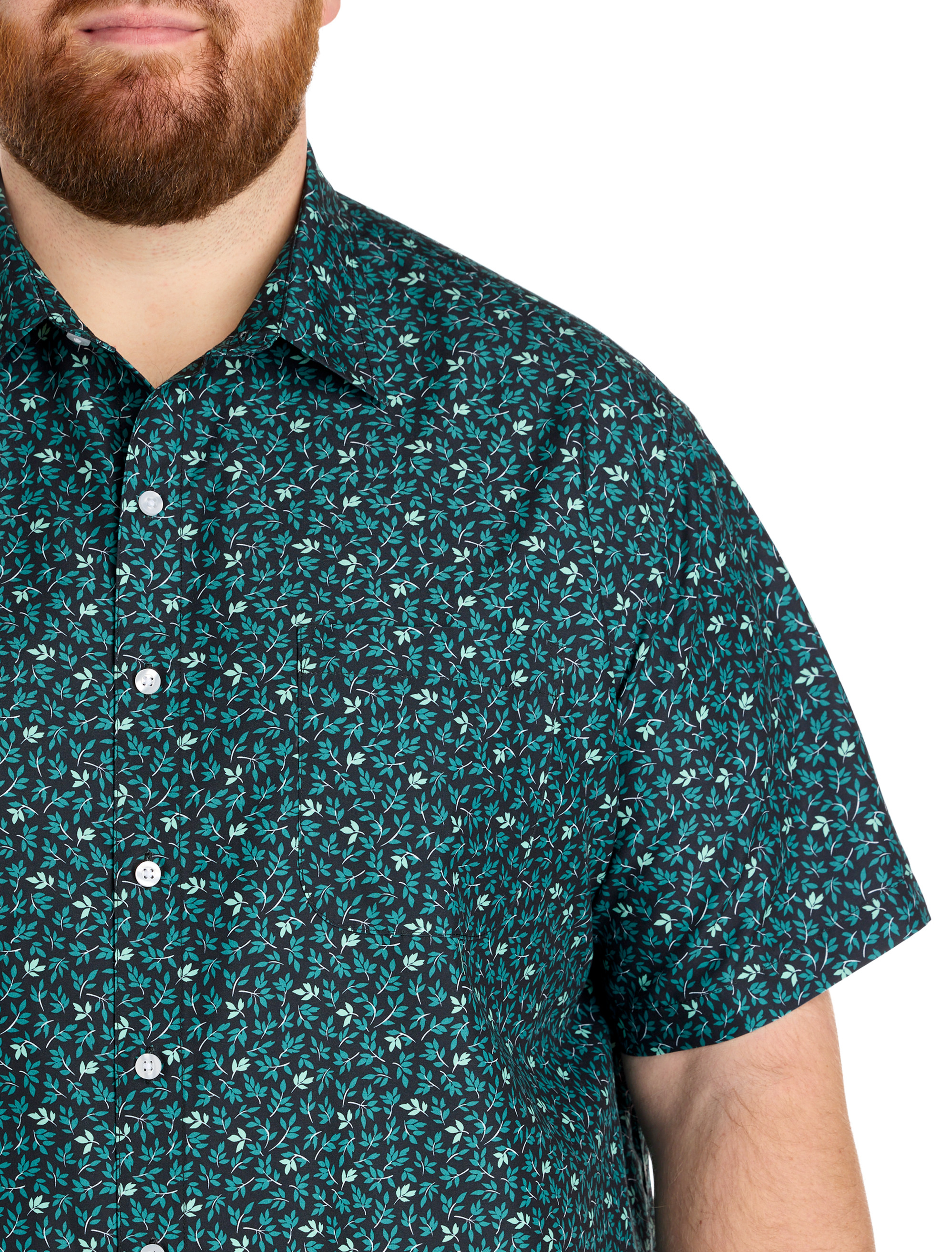 Fern Print Microfiber Sport Shirt